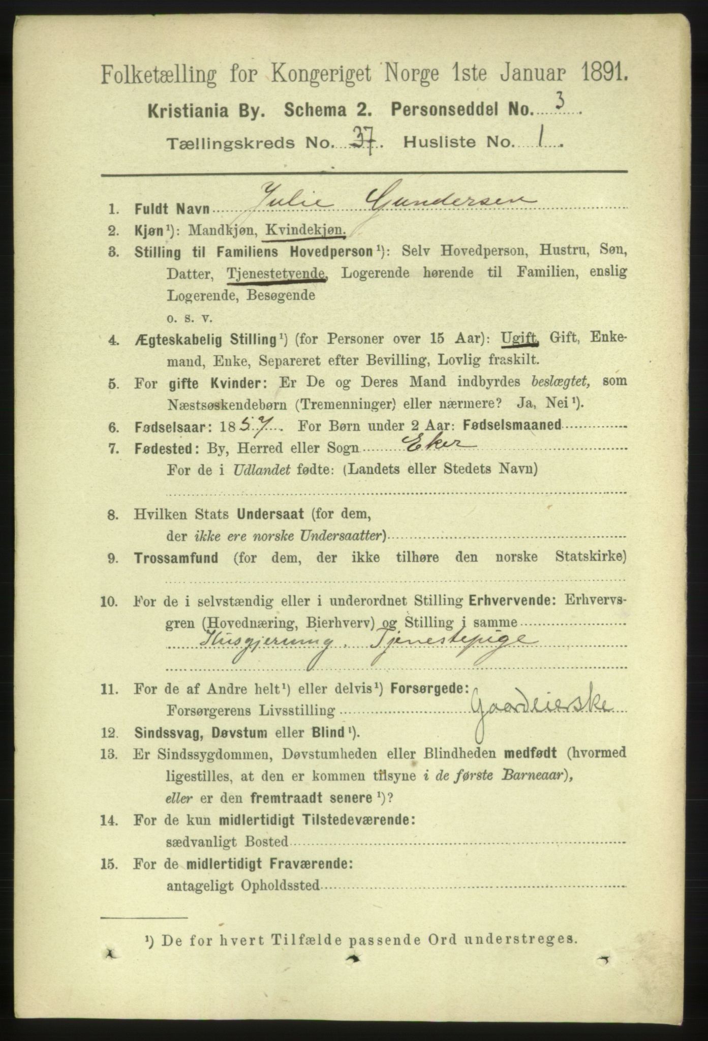 RA, 1891 census for 0301 Kristiania, 1891, p. 20435