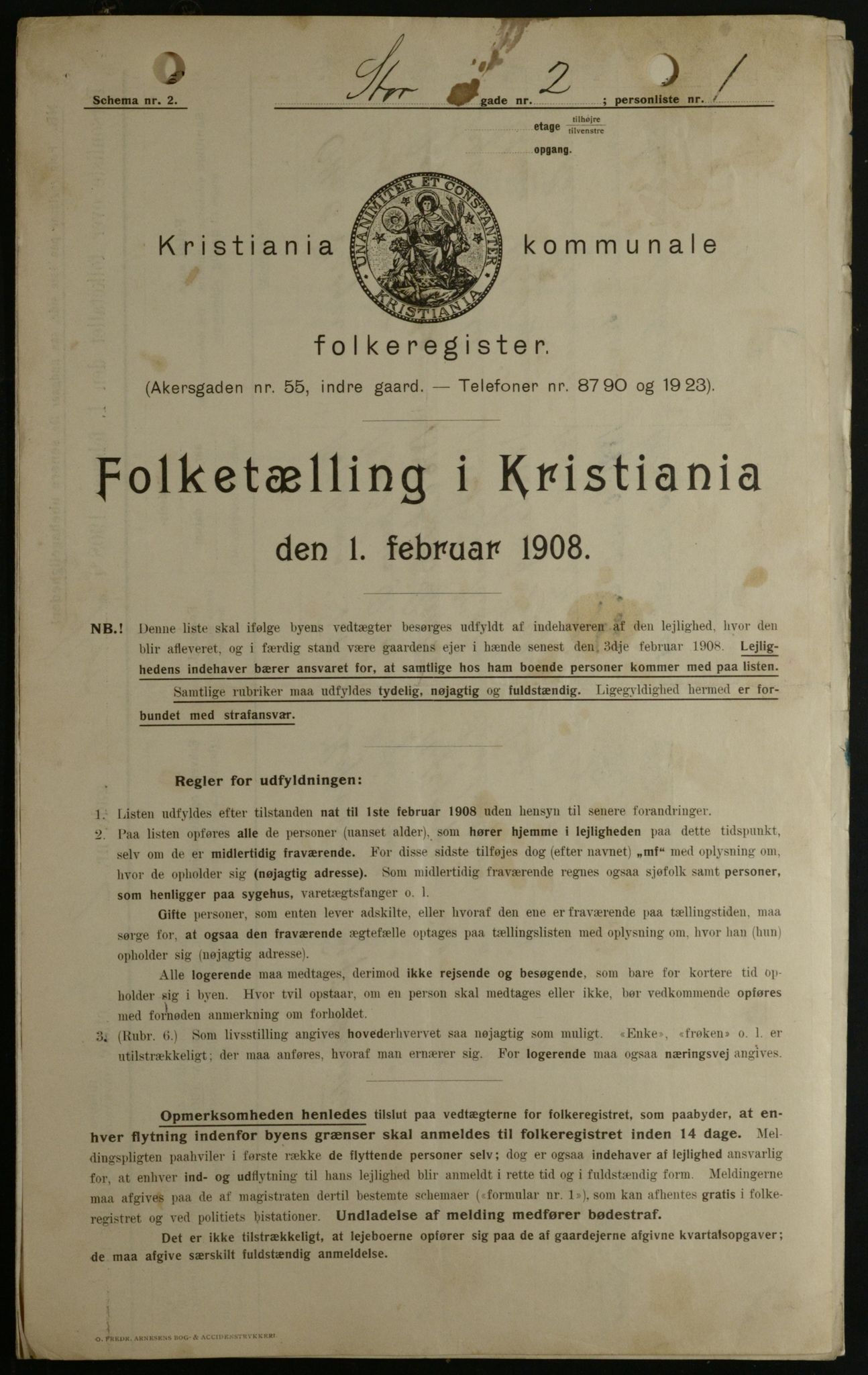 OBA, Municipal Census 1908 for Kristiania, 1908, p. 92469