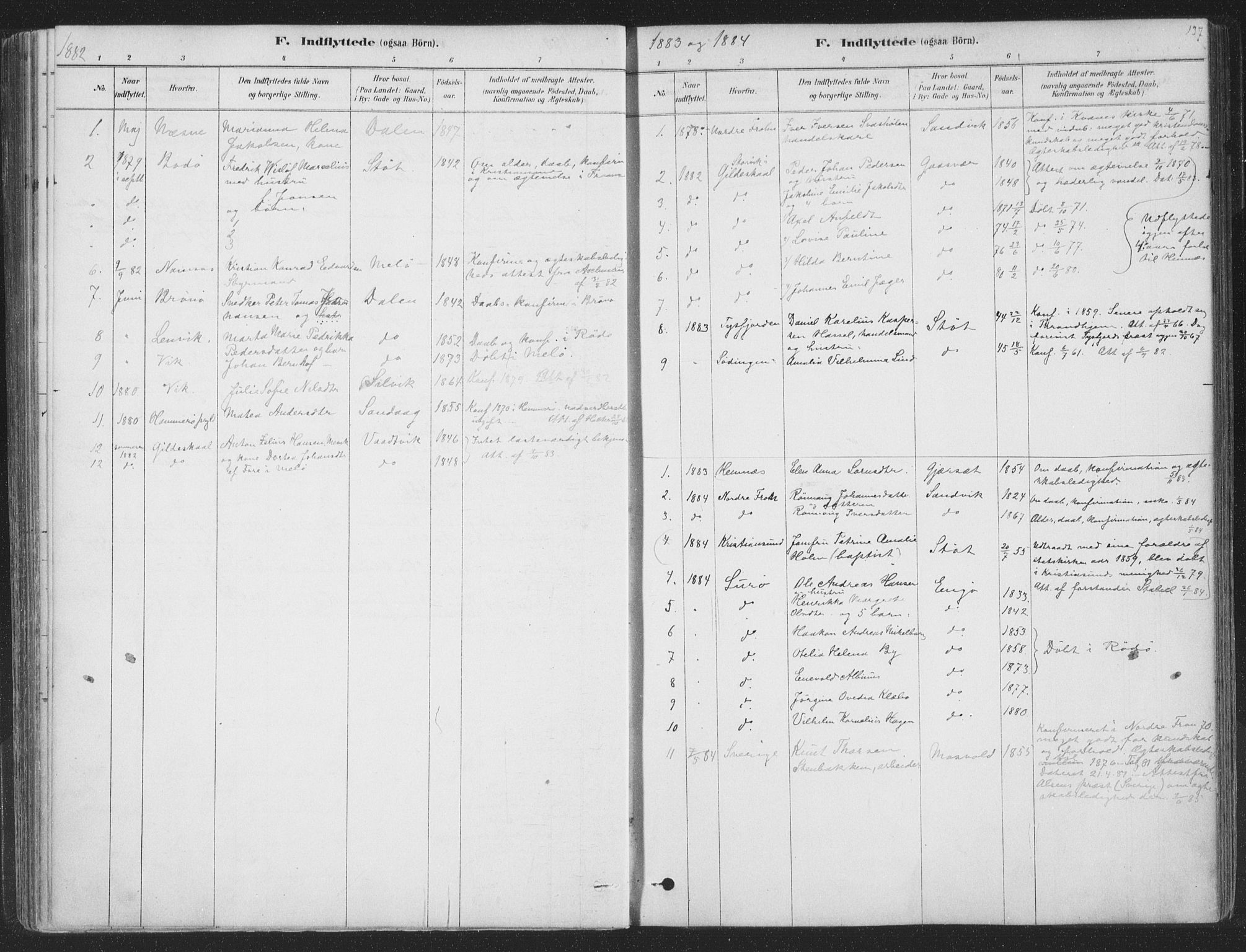 Ministerialprotokoller, klokkerbøker og fødselsregistre - Nordland, AV/SAT-A-1459/843/L0627: Parish register (official) no. 843A02, 1878-1908, p. 137