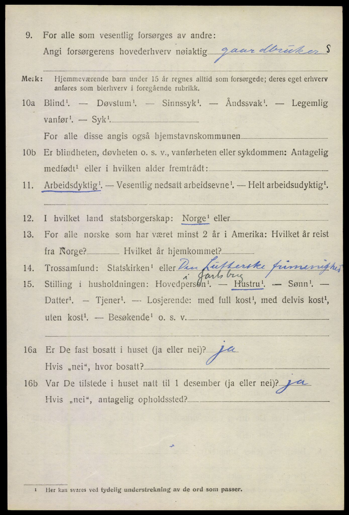 SAKO, 1920 census for Andebu, 1920, p. 2795