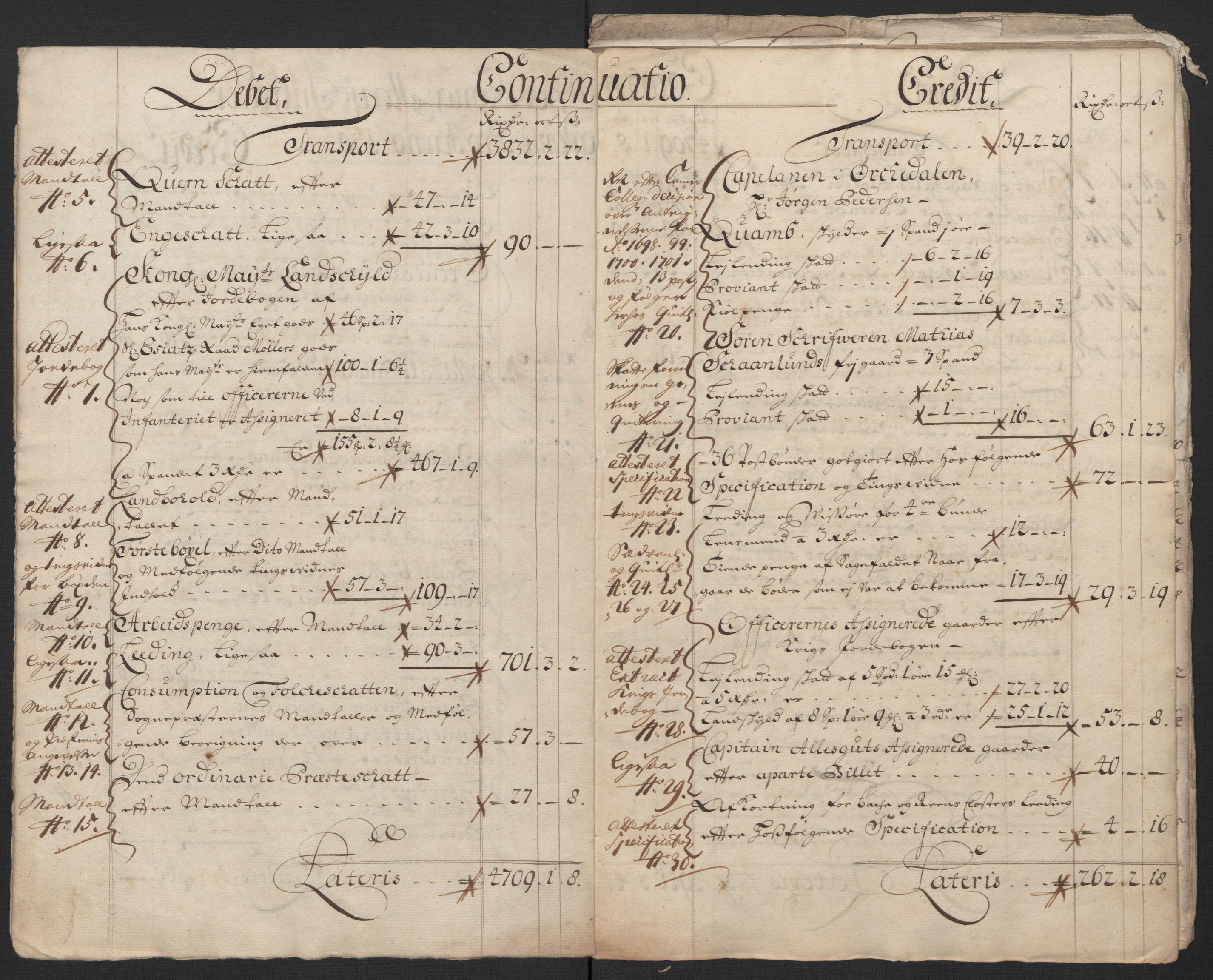Rentekammeret inntil 1814, Reviderte regnskaper, Fogderegnskap, AV/RA-EA-4092/R60/L3954: Fogderegnskap Orkdal og Gauldal, 1704, p. 5