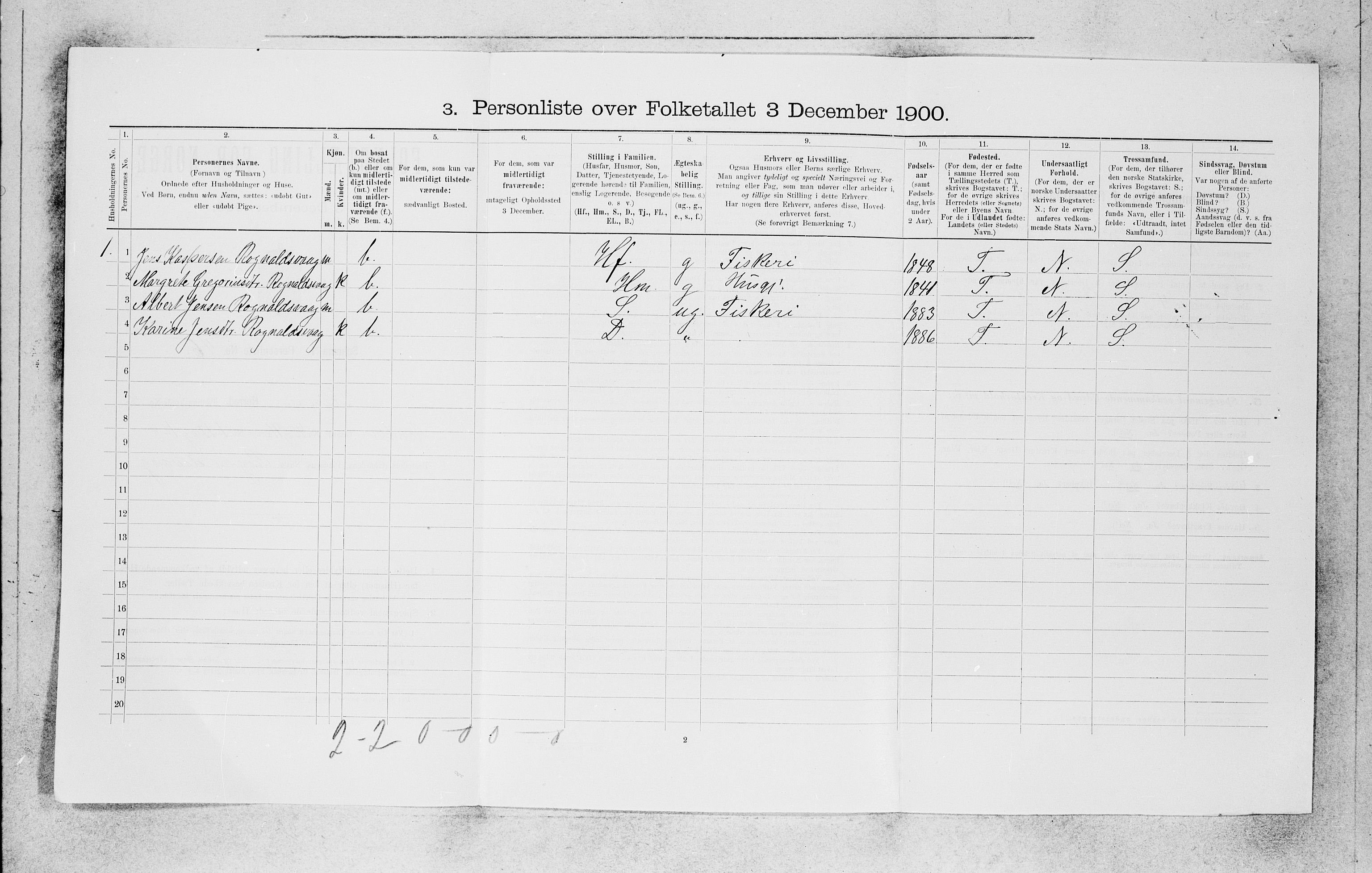SAB, 1900 census for Kinn, 1900, p. 1066