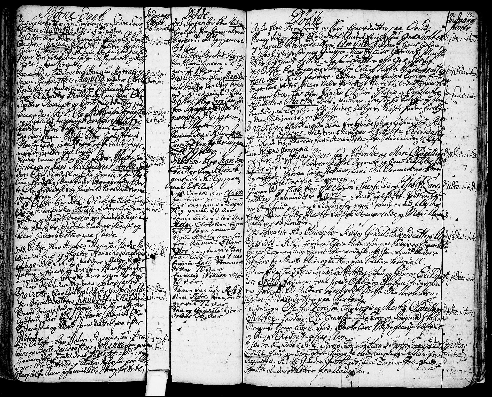 Rakkestad prestekontor Kirkebøker, AV/SAO-A-2008/F/Fa/L0001: Parish register (official) no. I 1, 1722-1740, p. 46