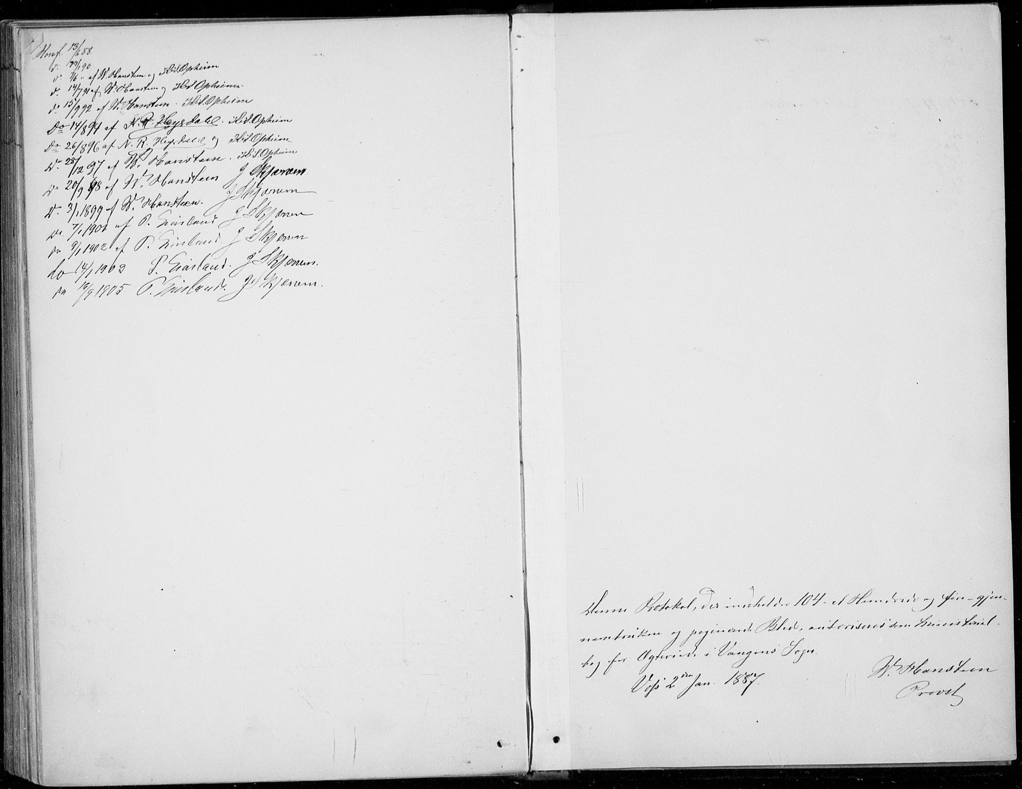 Voss sokneprestembete, AV/SAB-A-79001/H/Haa: Parish register (official) no. C  1, 1887-1915