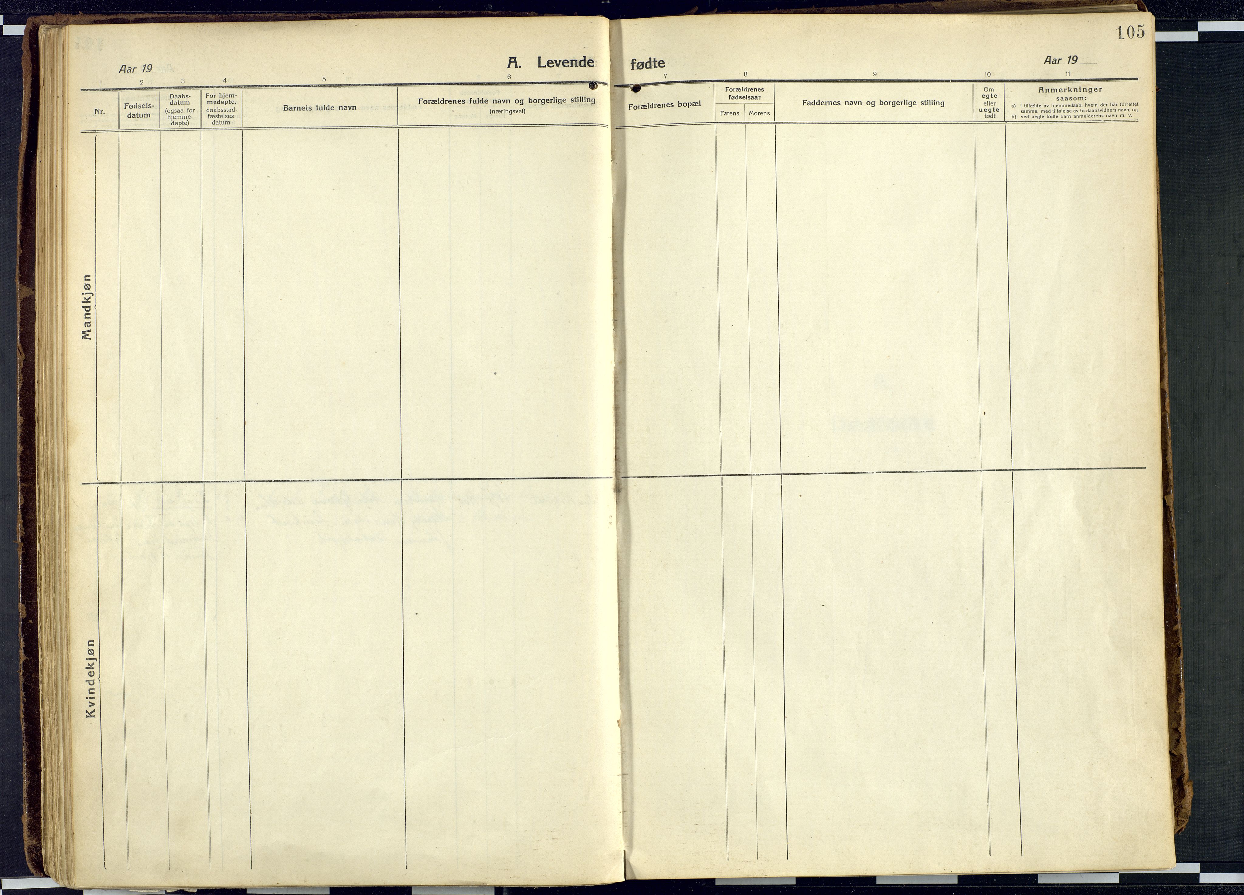 Måsøy sokneprestkontor, AV/SATØ-S-1348/H/Ha/L0010kirke: Parish register (official) no. 10, 1915-1933, p. 105