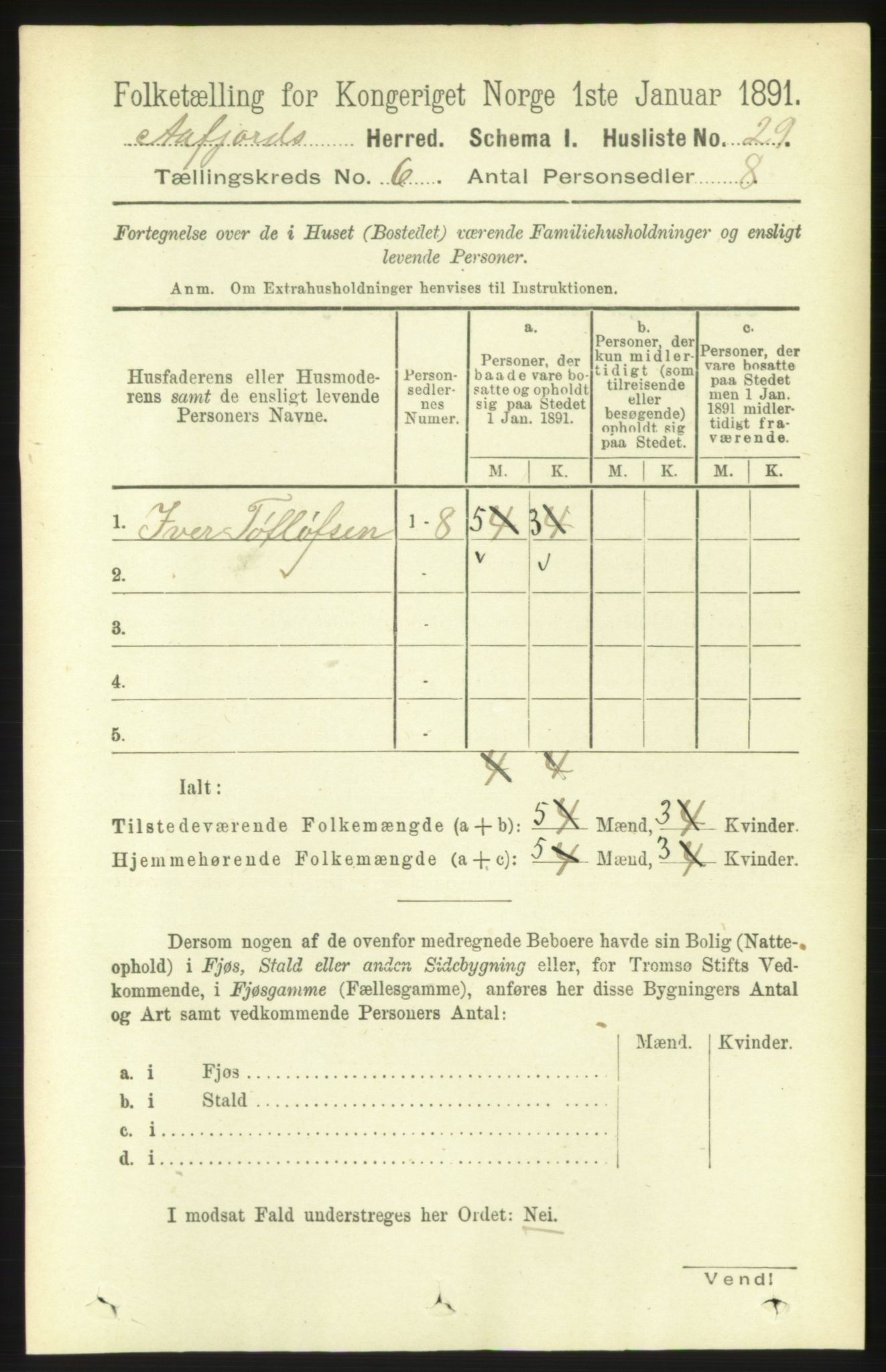 RA, 1891 census for 1630 Åfjord, 1891, p. 1467