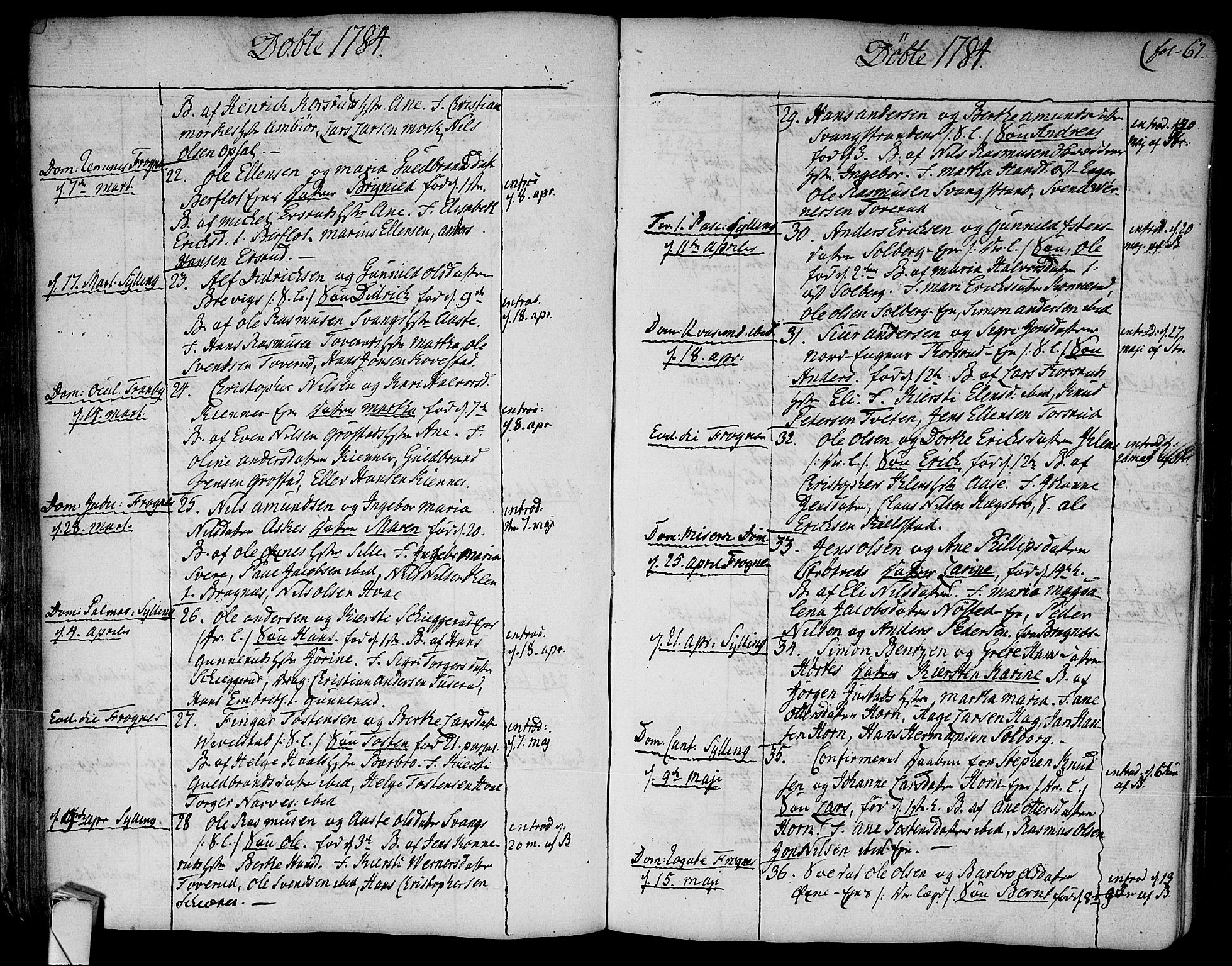 Lier kirkebøker, SAKO/A-230/F/Fa/L0006: Parish register (official) no. I 6, 1777-1794, p. 67