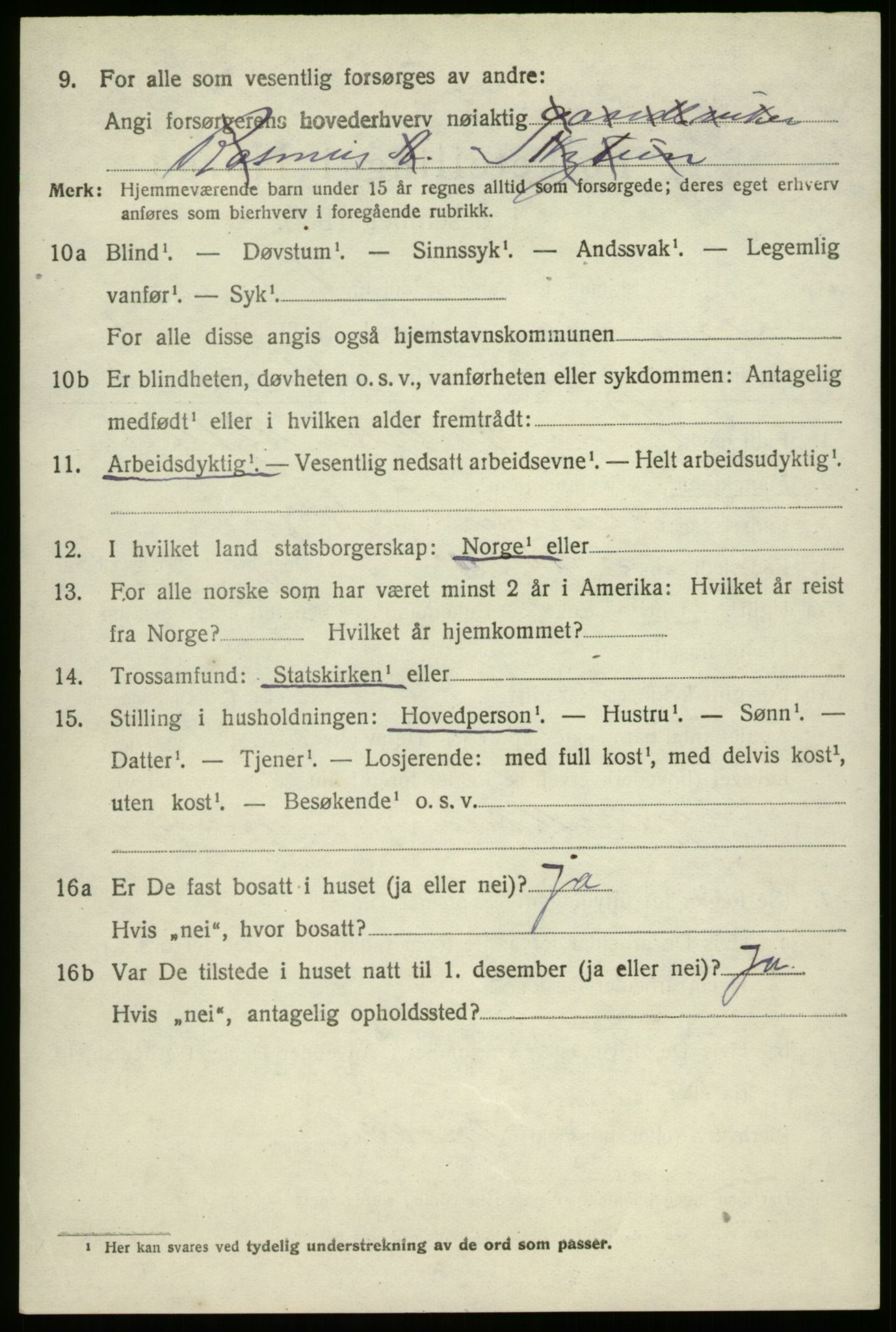 SAB, 1920 census for Innvik, 1920, p. 2520