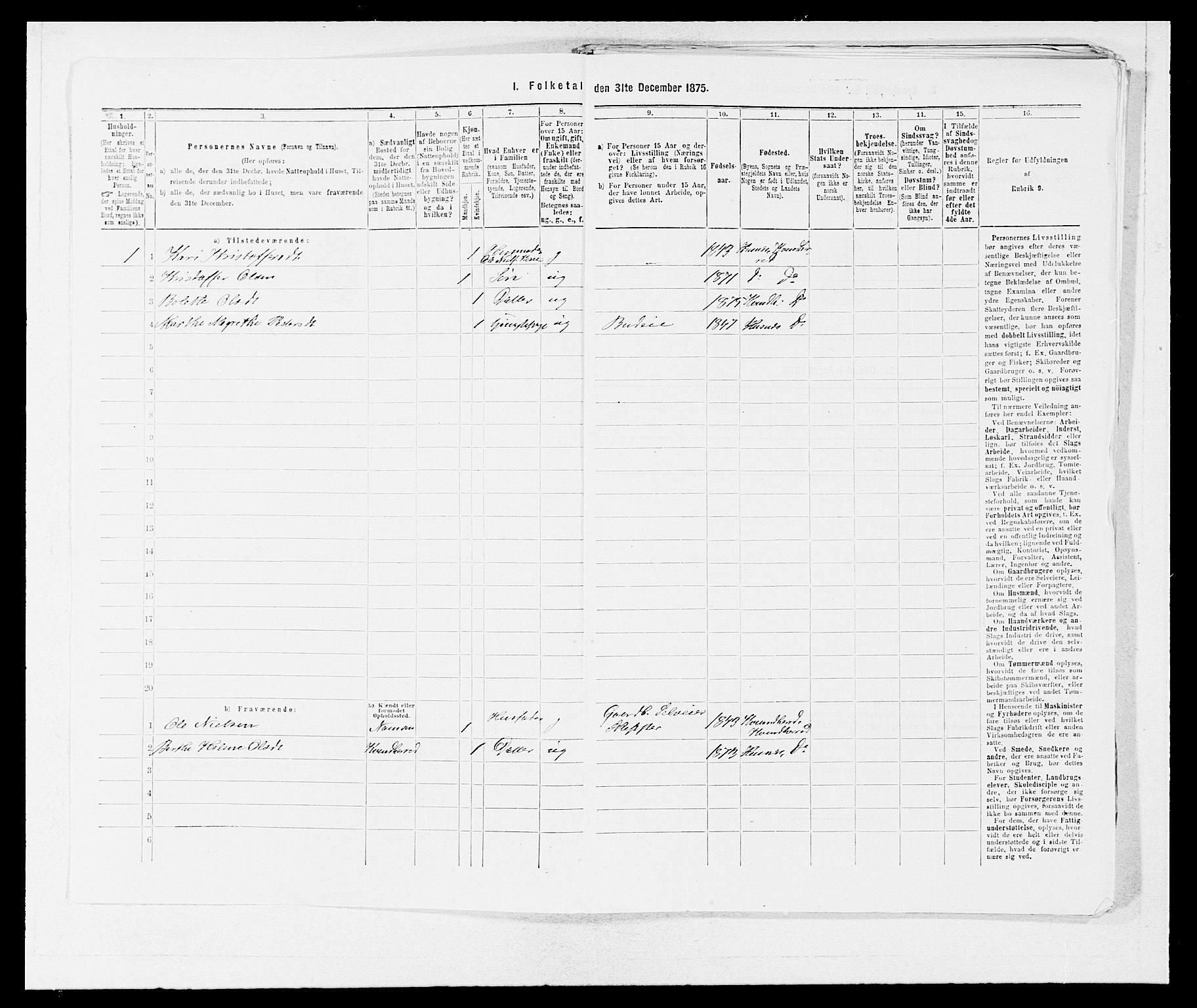 SAB, 1875 census for 1213P Fjelberg, 1875, p. 1023