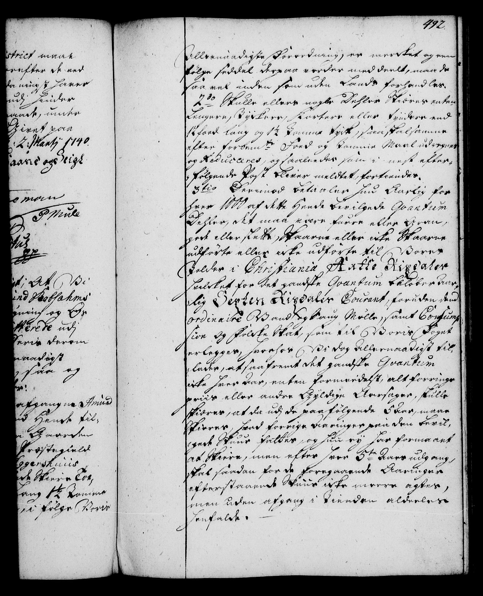 Rentekammeret, Kammerkanselliet, AV/RA-EA-3111/G/Gg/Gga/L0004: Norsk ekspedisjonsprotokoll med register (merket RK 53.4), 1734-1741, p. 492