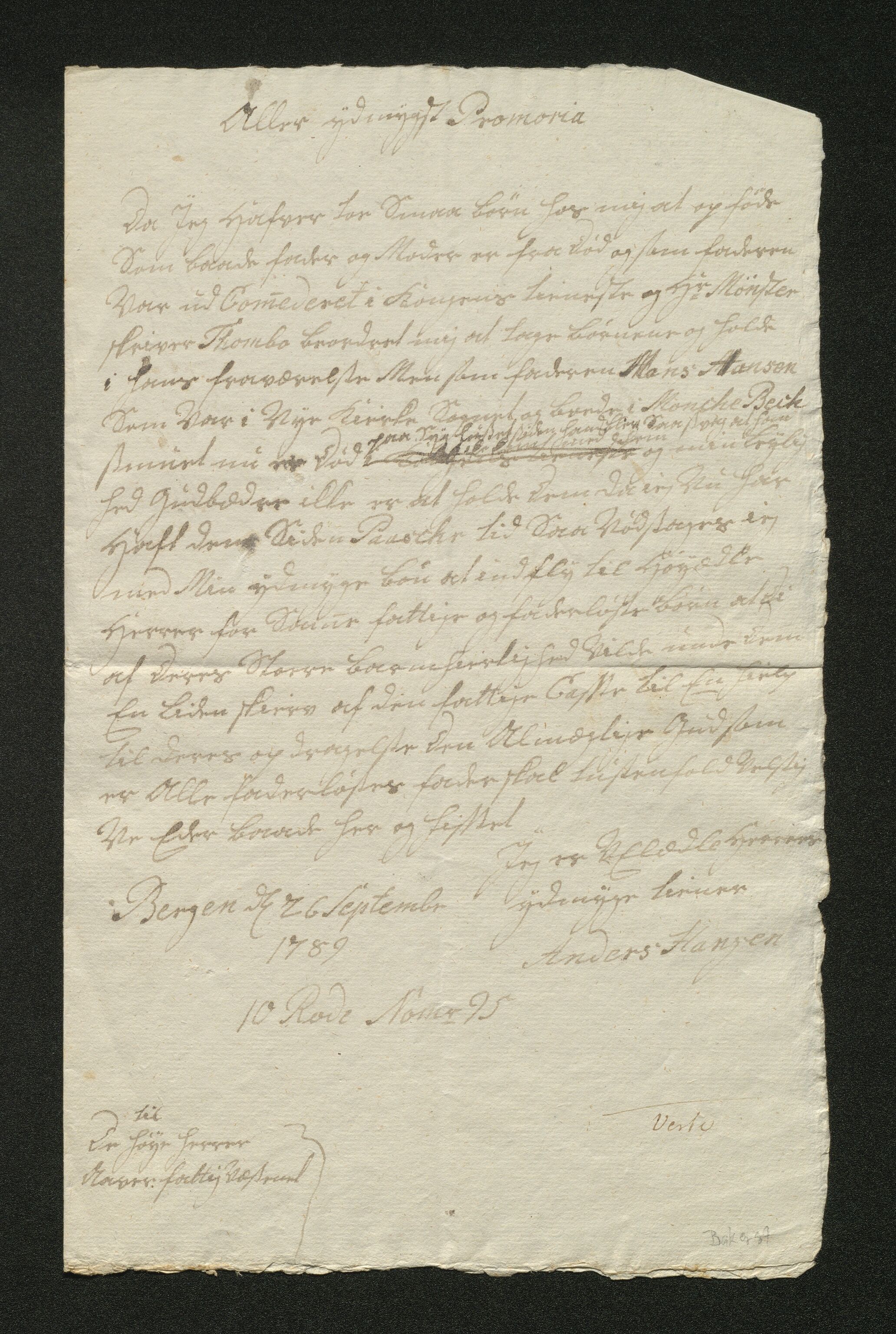 Overfattigkommisjonen i Bergen, AV/SAB-A-89001/F/L0007: Utdelingsbok for fattige i Nykirkesoknet, 1786-1790