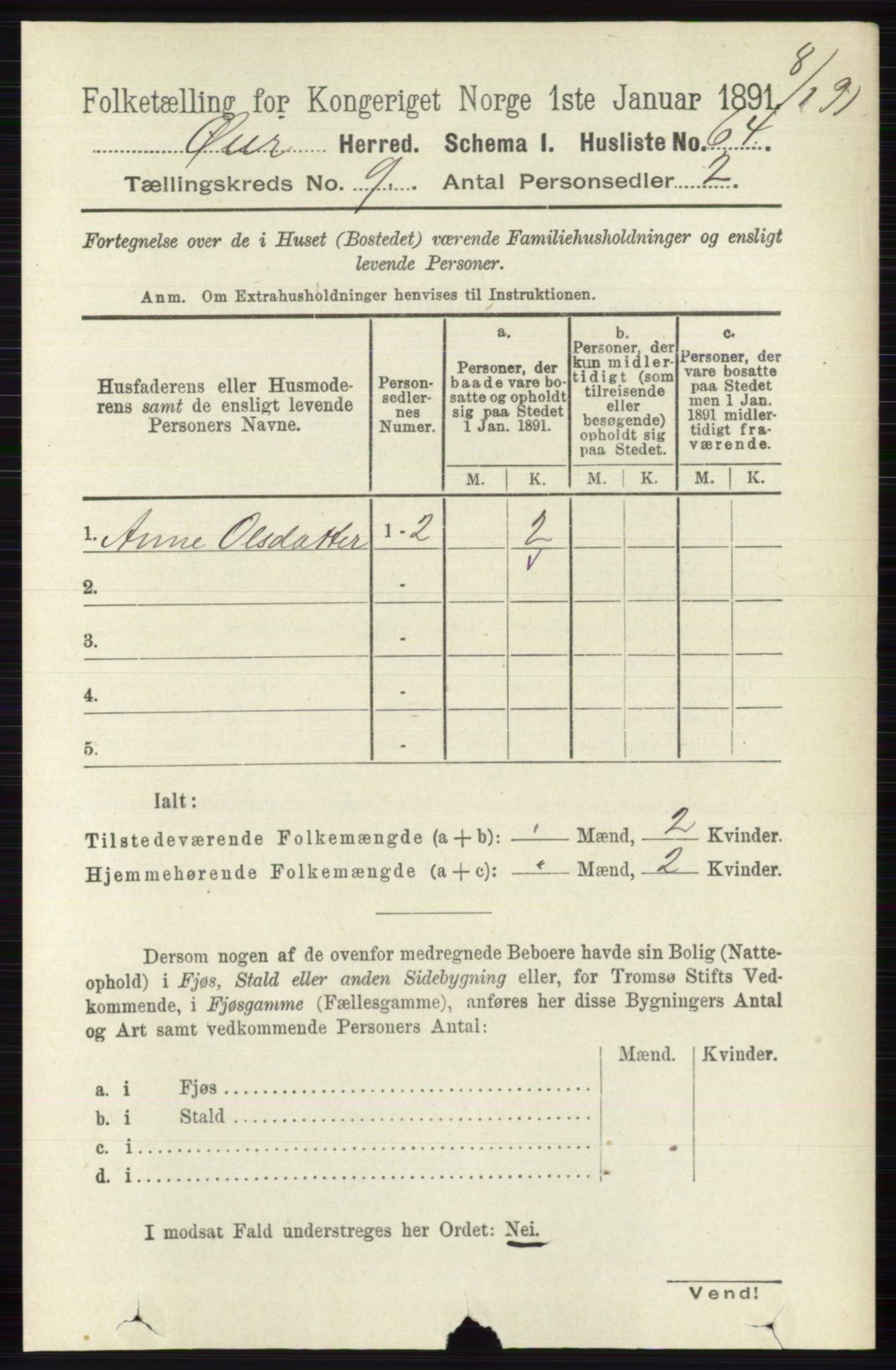 RA, 1891 census for 0521 Øyer, 1891, p. 3148