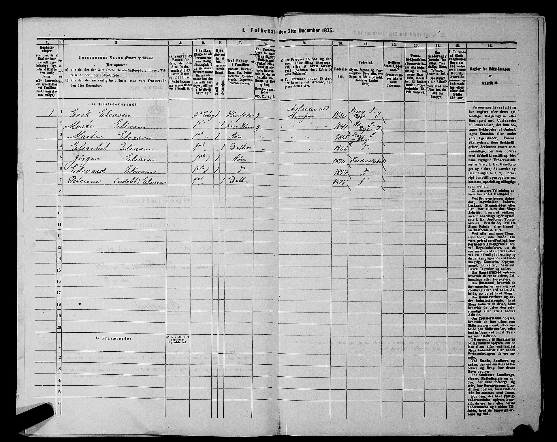 RA, 1875 census for 0101P Fredrikshald, 1875, p. 472