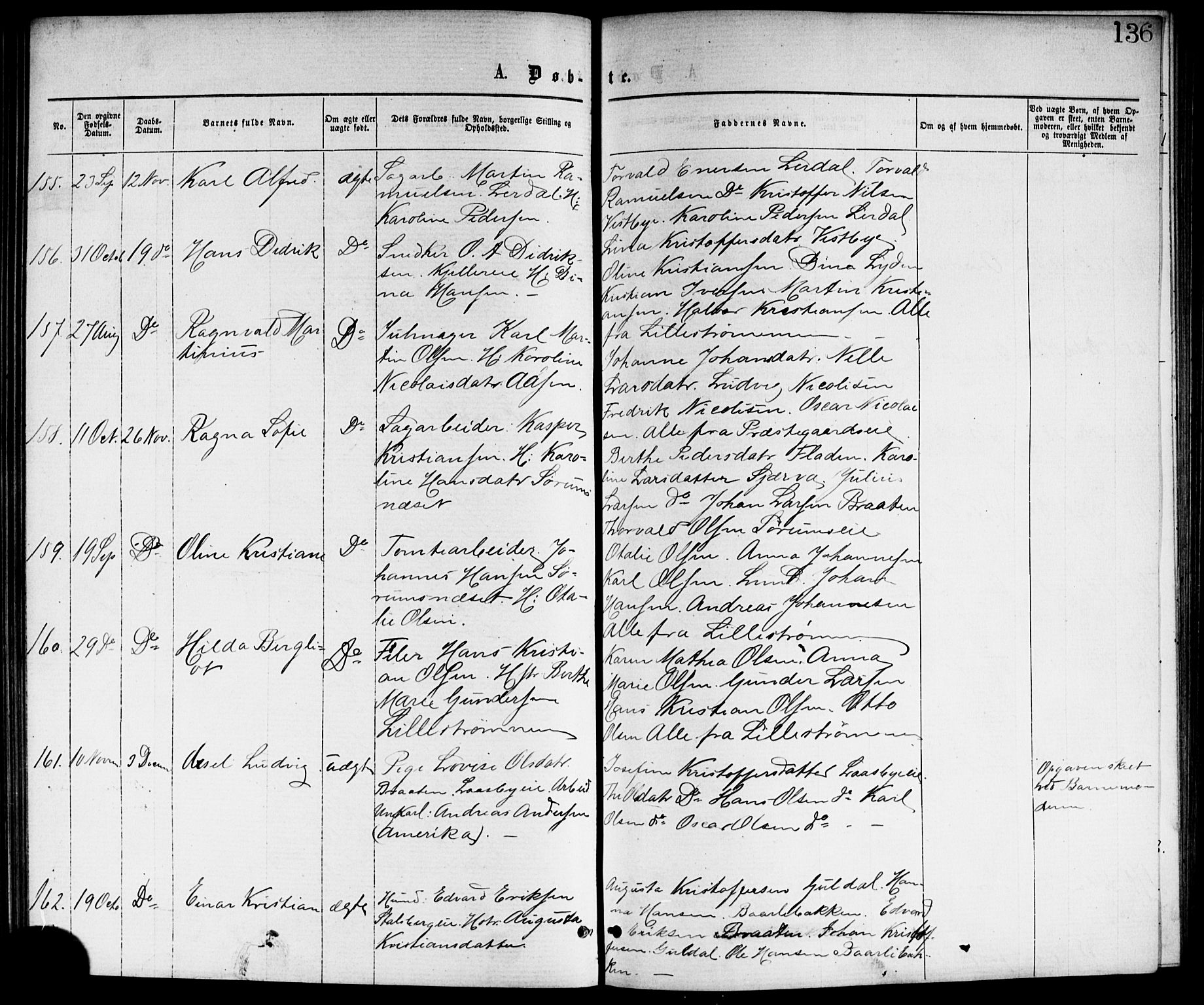 Skedsmo prestekontor Kirkebøker, AV/SAO-A-10033a/G/Ga/L0003: Parish register (copy) no. I 3, 1873-1882, p. 136