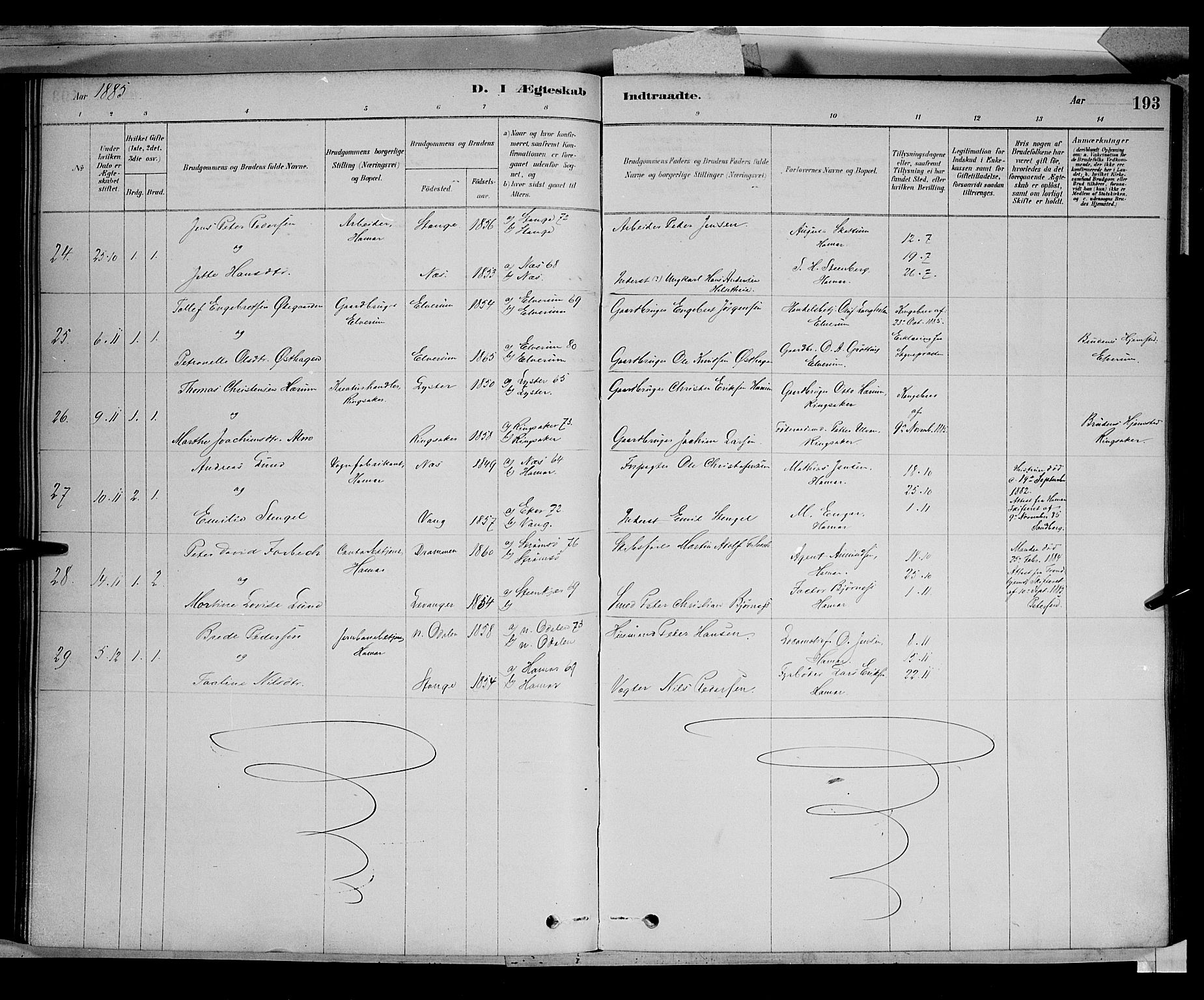 Vang prestekontor, Hedmark, AV/SAH-PREST-008/H/Ha/Haa/L0016: Parish register (official) no. 16, 1878-1889, p. 193