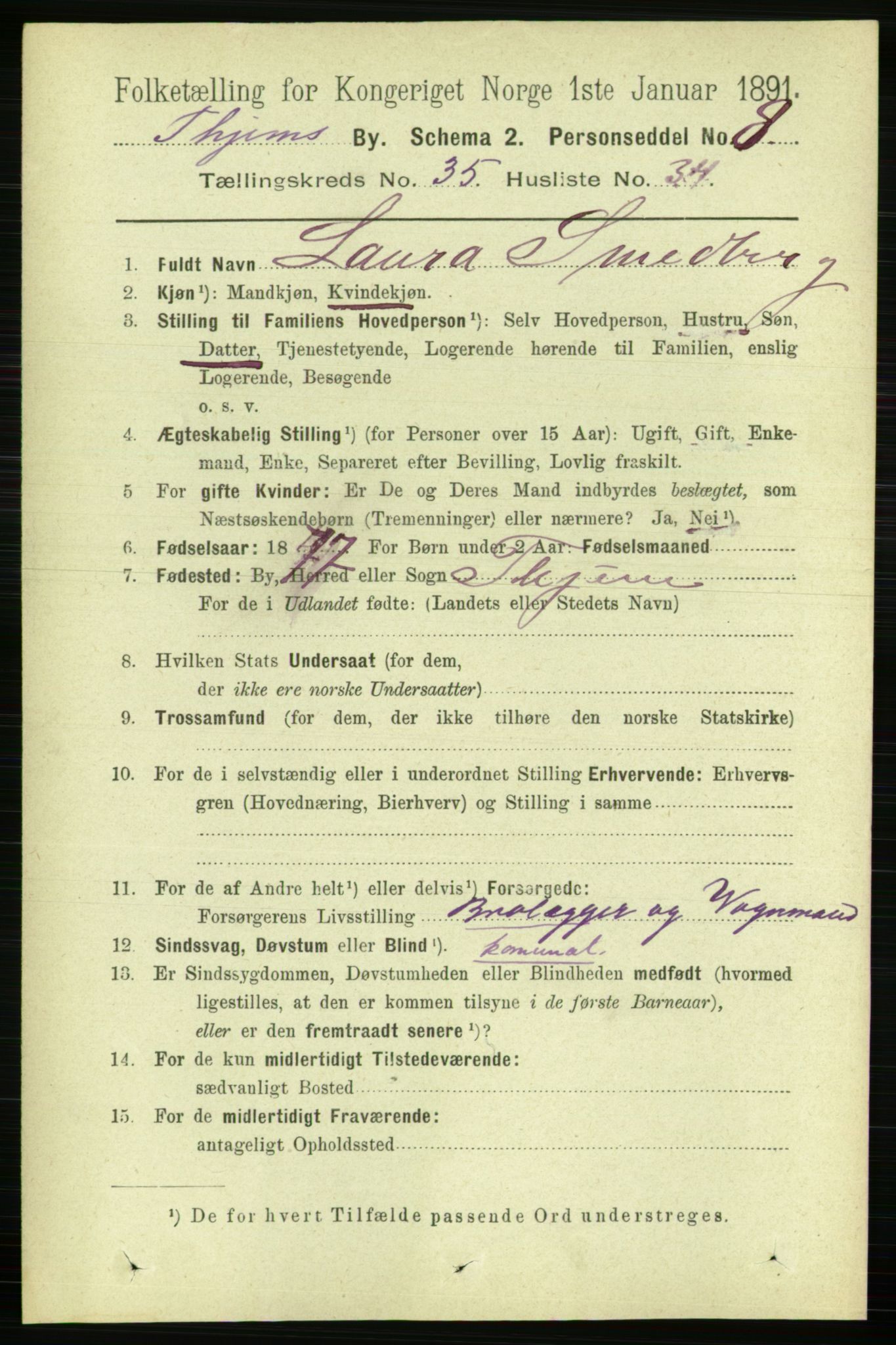 RA, 1891 census for 1601 Trondheim, 1891, p. 26773