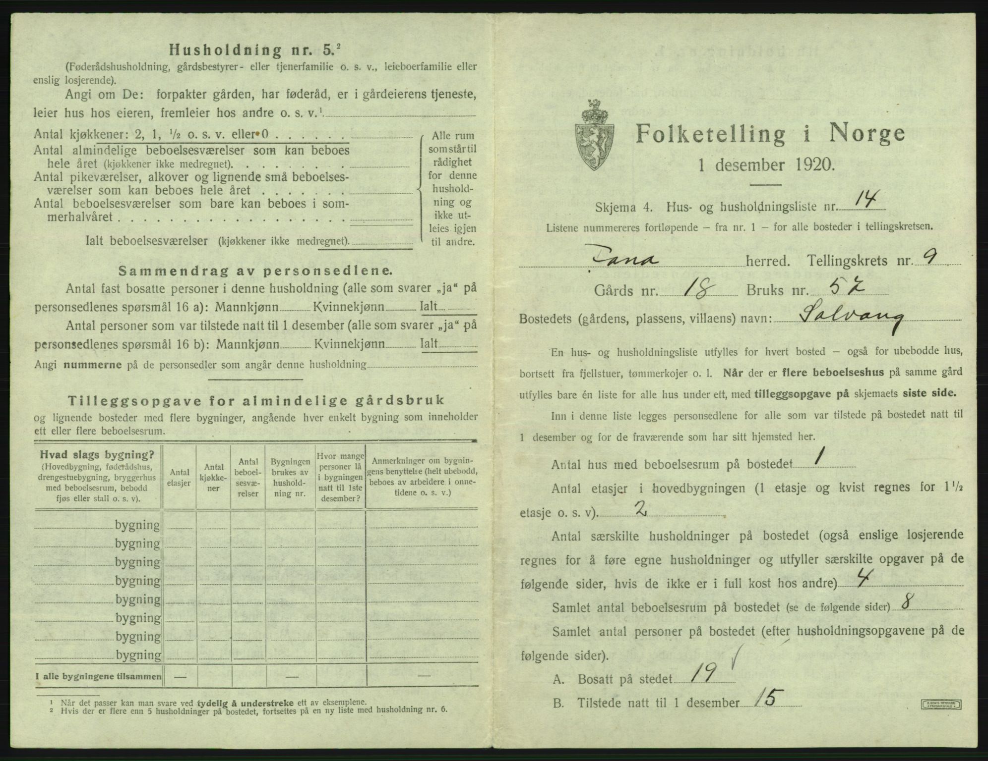 SAB, 1920 census for Fana, 1920, p. 1638