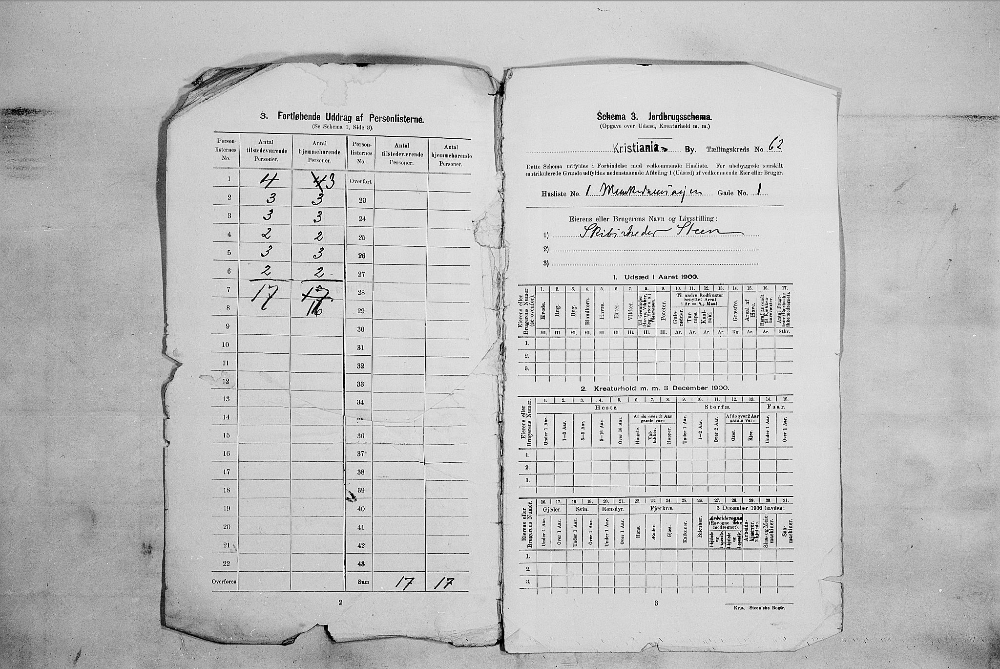 SAO, 1900 census for Kristiania, 1900, p. 60560