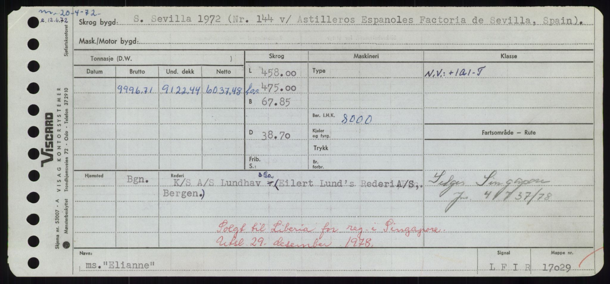 Sjøfartsdirektoratet med forløpere, Skipsmålingen, RA/S-1627/H/Hd/L0009: Fartøy, E, p. 267