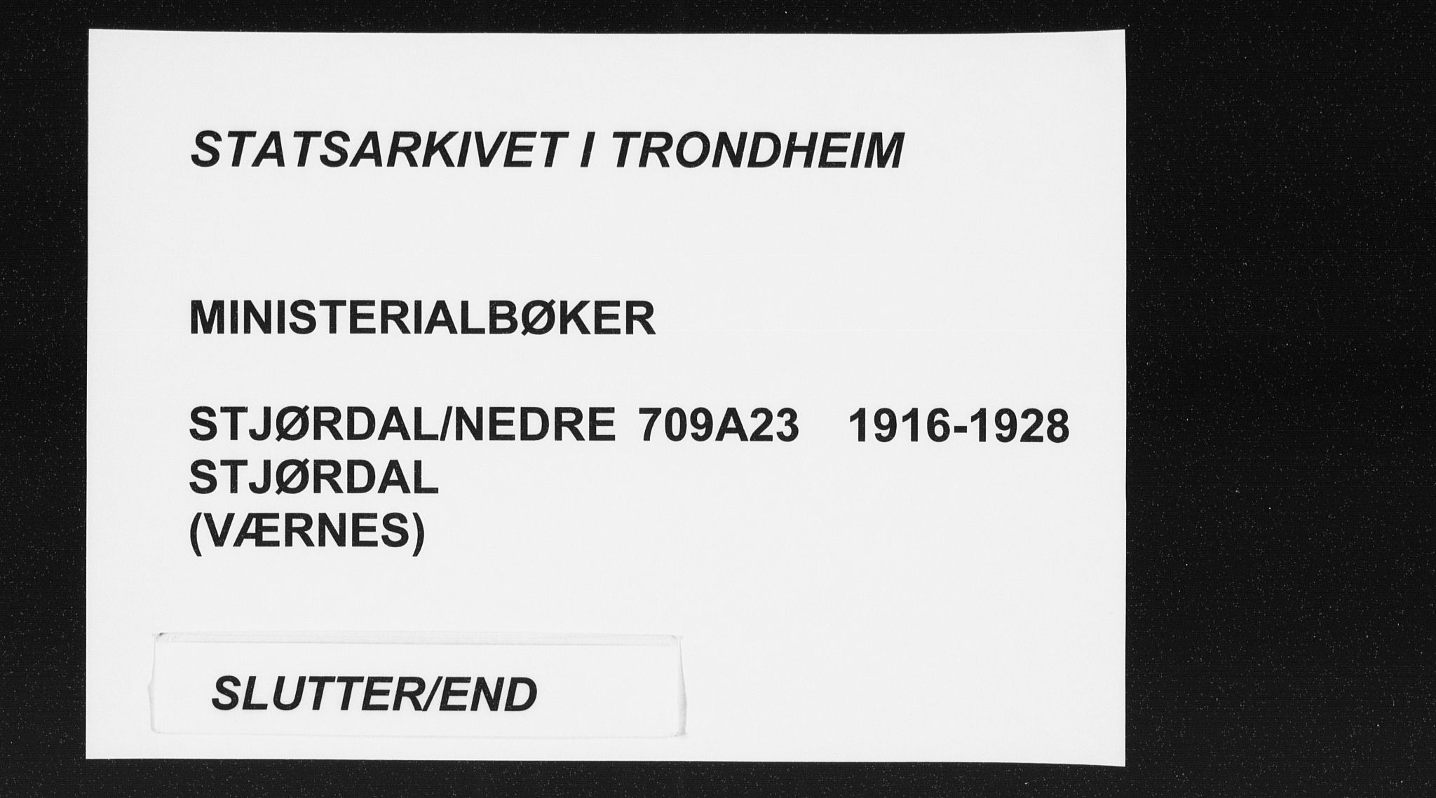 Ministerialprotokoller, klokkerbøker og fødselsregistre - Nord-Trøndelag, AV/SAT-A-1458/709/L0083: Parish register (official) no. 709A23, 1916-1928