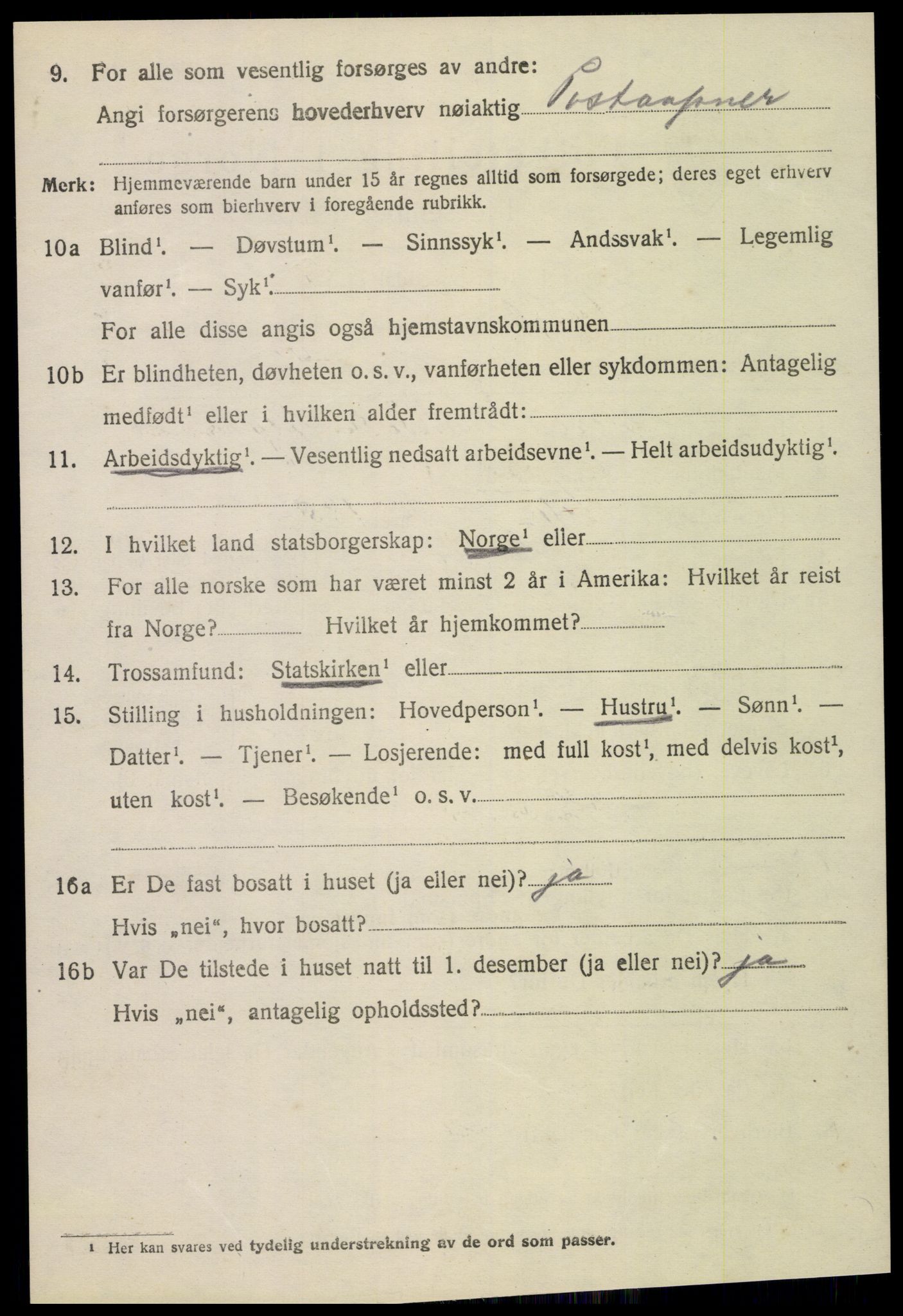 SAT, 1920 census for Veøy, 1920, p. 3542