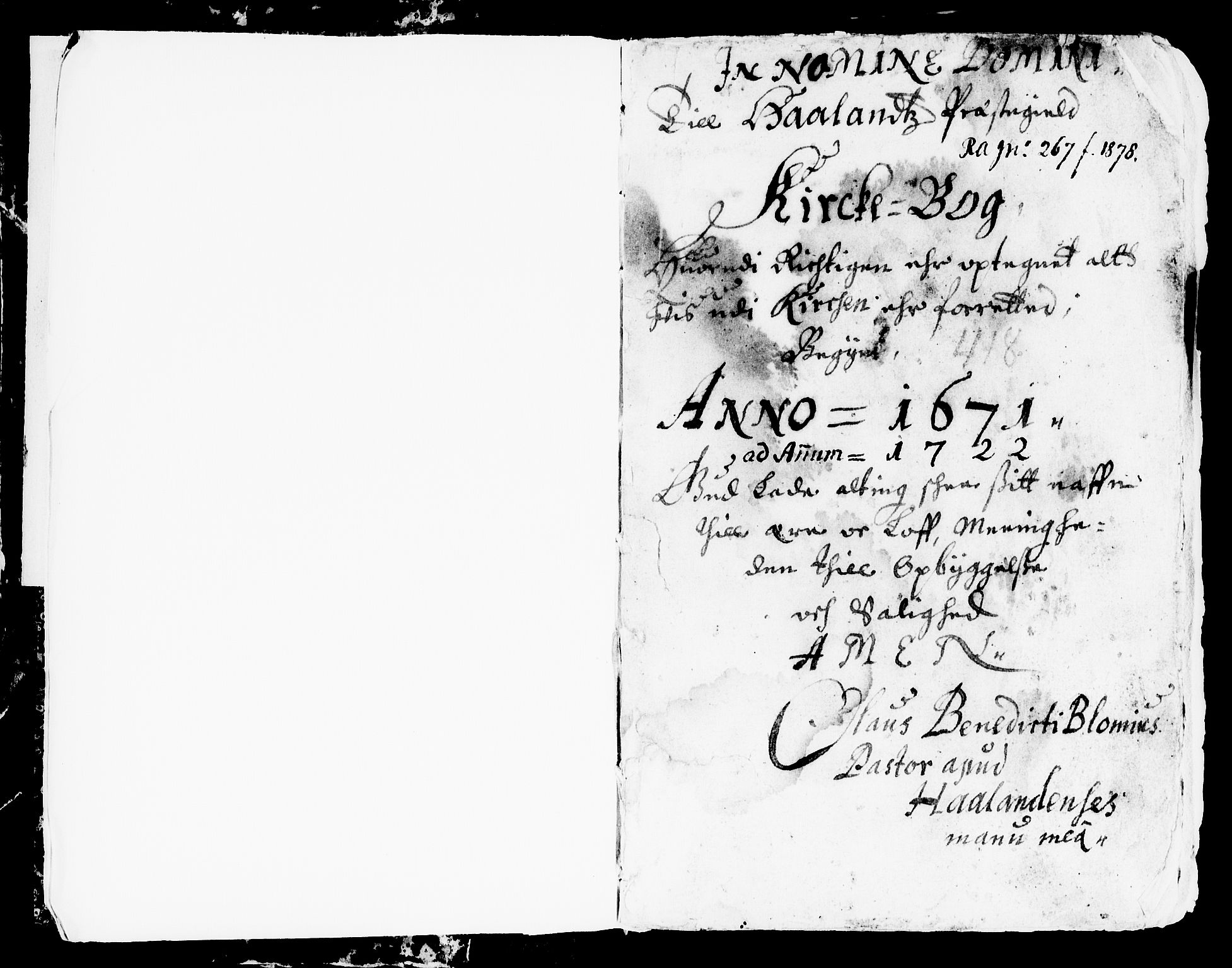 Håland sokneprestkontor, AV/SAST-A-101802/001/30BA/L0001: Parish register (official) no. A 1, 1671-1722