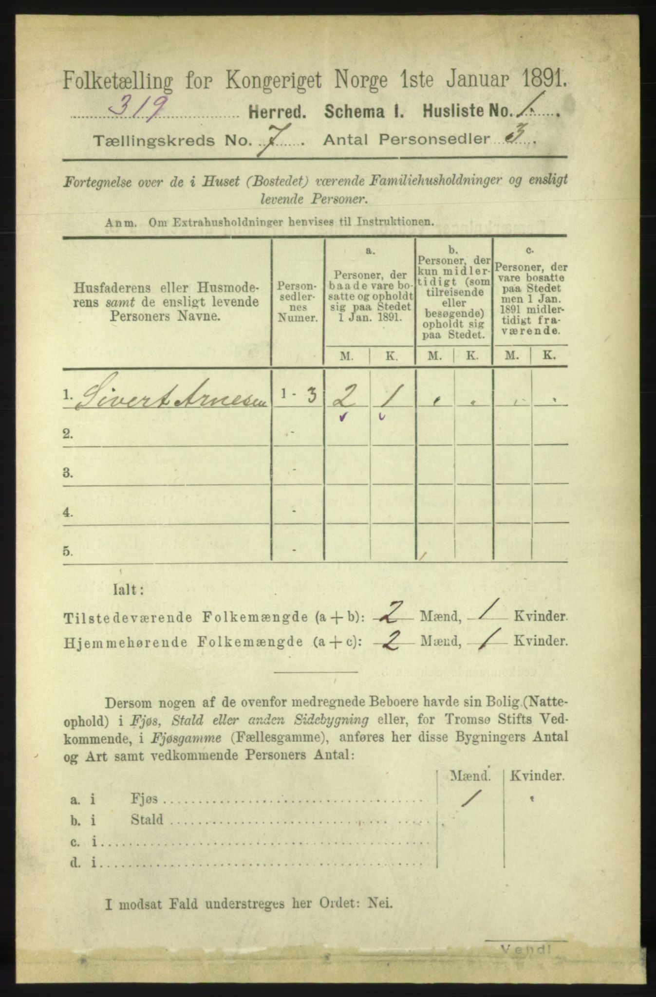 RA, 1891 census for 1522 Hjørundfjord, 1891, p. 1464