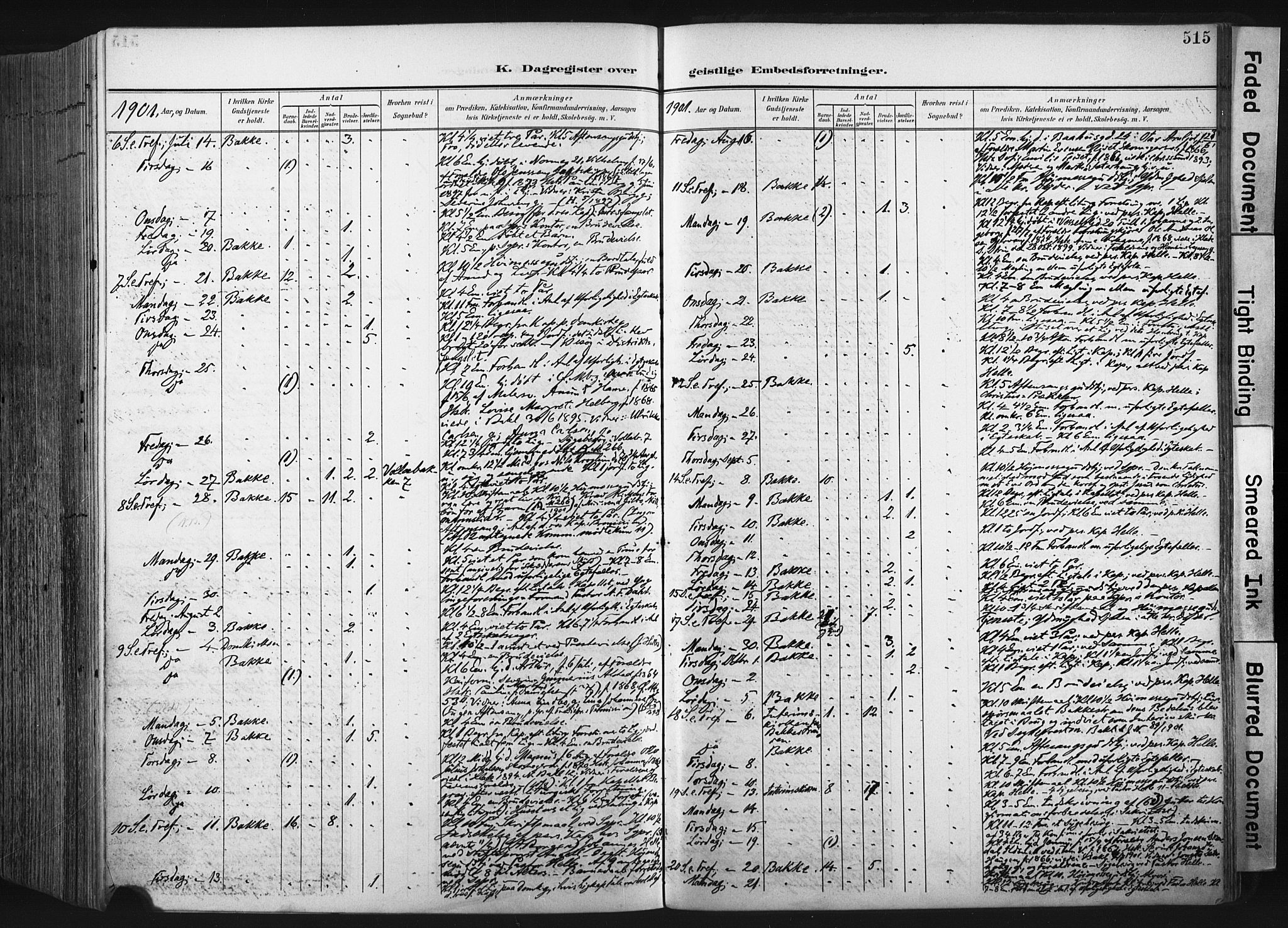Ministerialprotokoller, klokkerbøker og fødselsregistre - Sør-Trøndelag, SAT/A-1456/604/L0201: Parish register (official) no. 604A21, 1901-1911, p. 515
