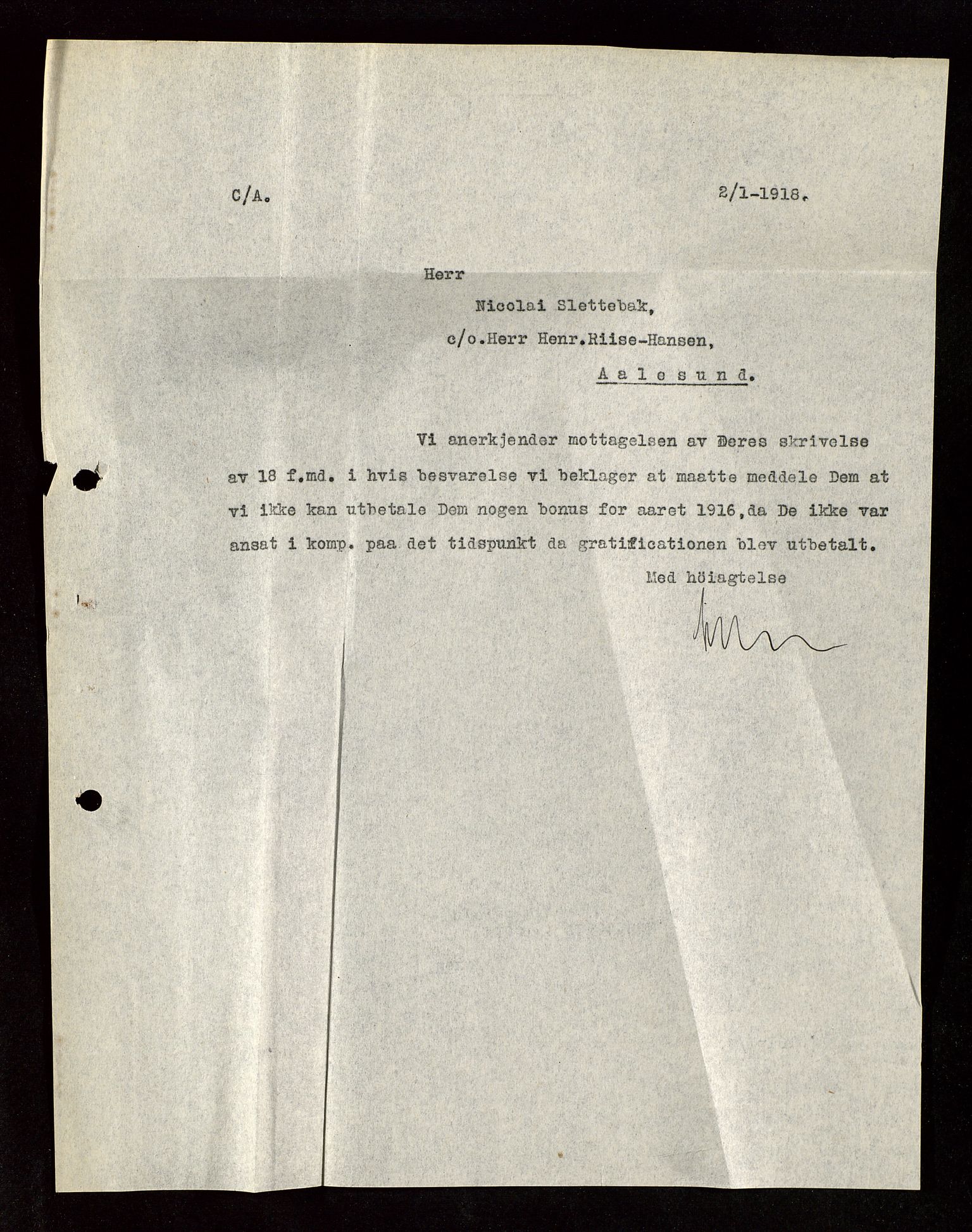 Pa 1521 - A/S Norske Shell, AV/SAST-A-101915/E/Ea/Eaa/L0003: Sjefskorrespondanse, 1918, p. 268