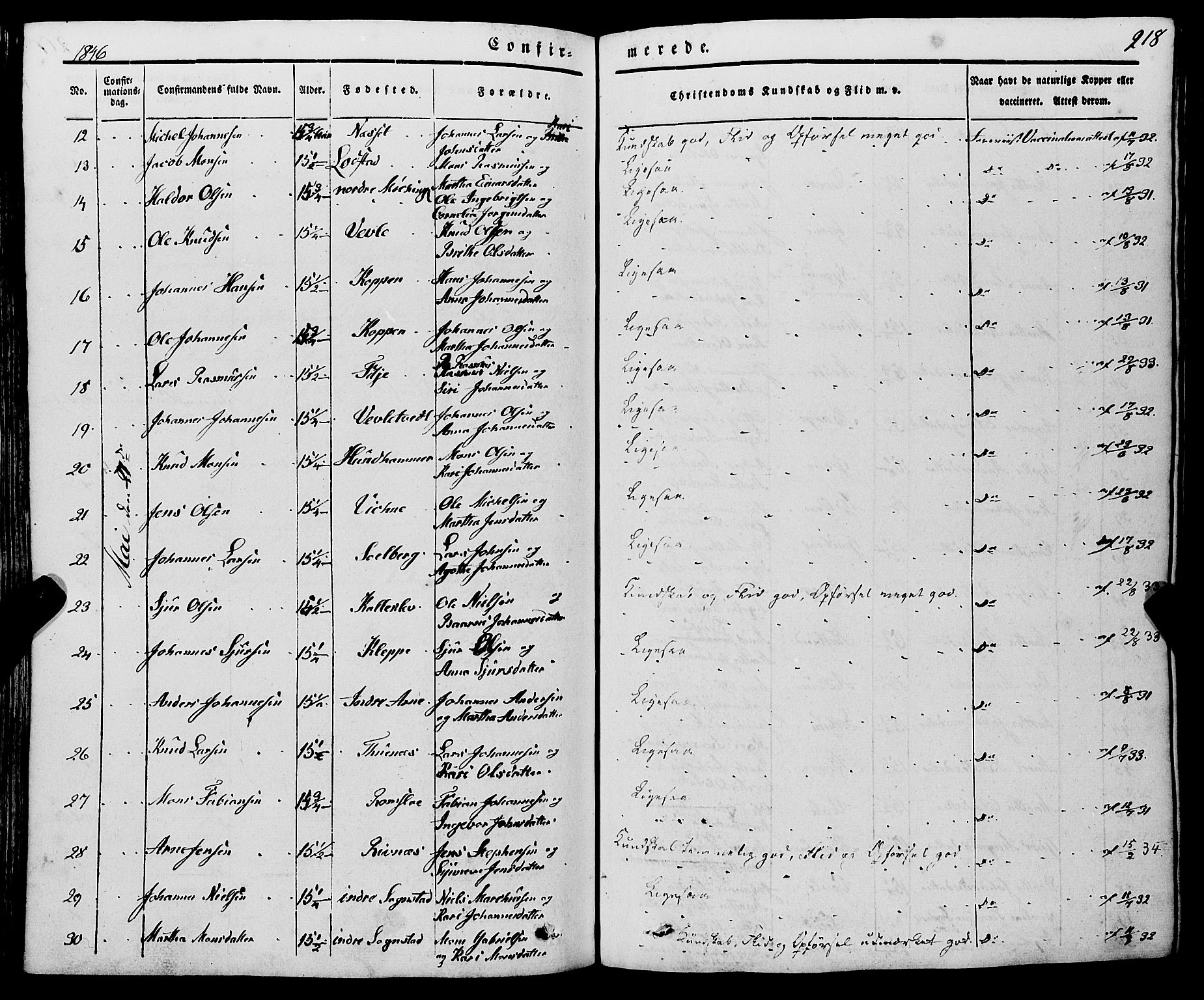 Haus sokneprestembete, AV/SAB-A-75601/H/Haa: Parish register (official) no. A 15, 1838-1847, p. 218