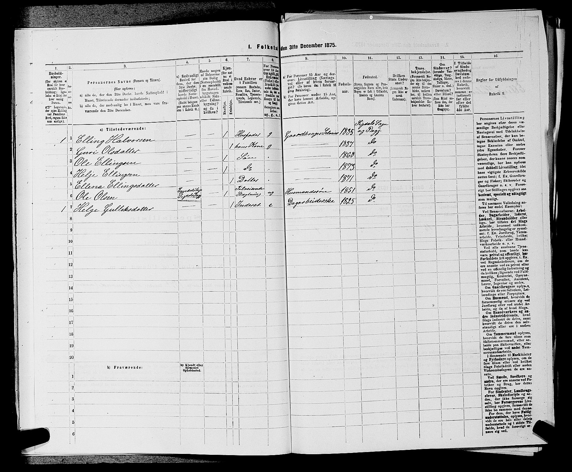 SAKO, 1875 census for 0621P Sigdal, 1875, p. 870