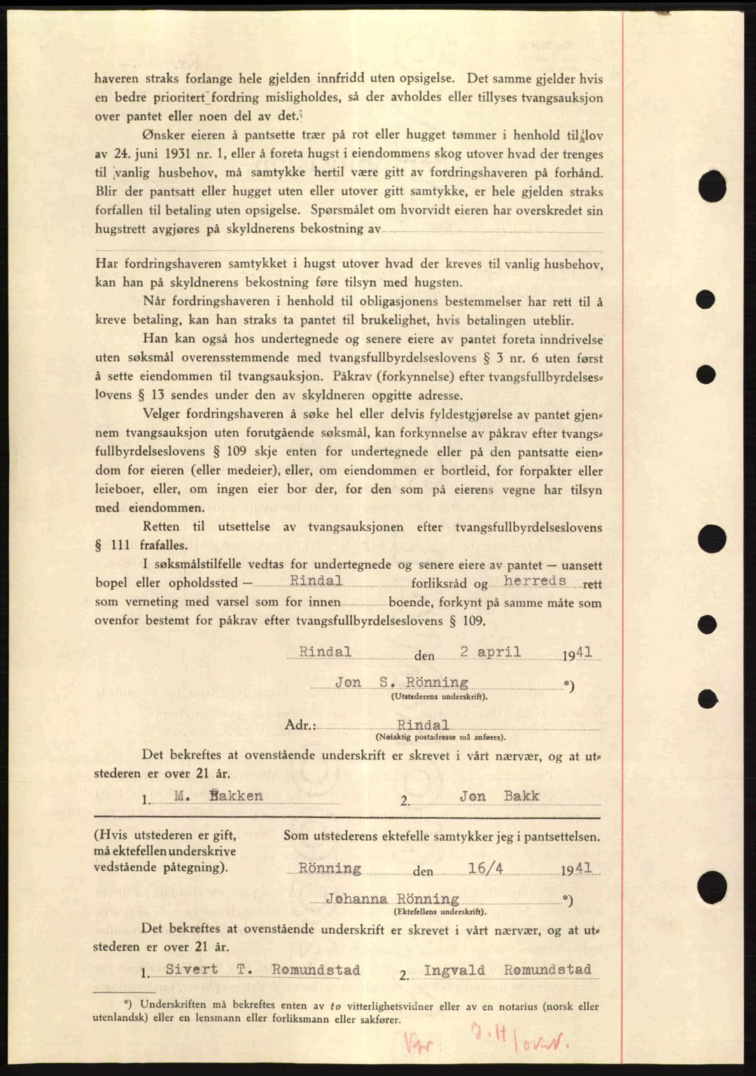Nordmøre sorenskriveri, SAT/A-4132/1/2/2Ca: Mortgage book no. B88, 1941-1942, Diary no: : 1009/1941