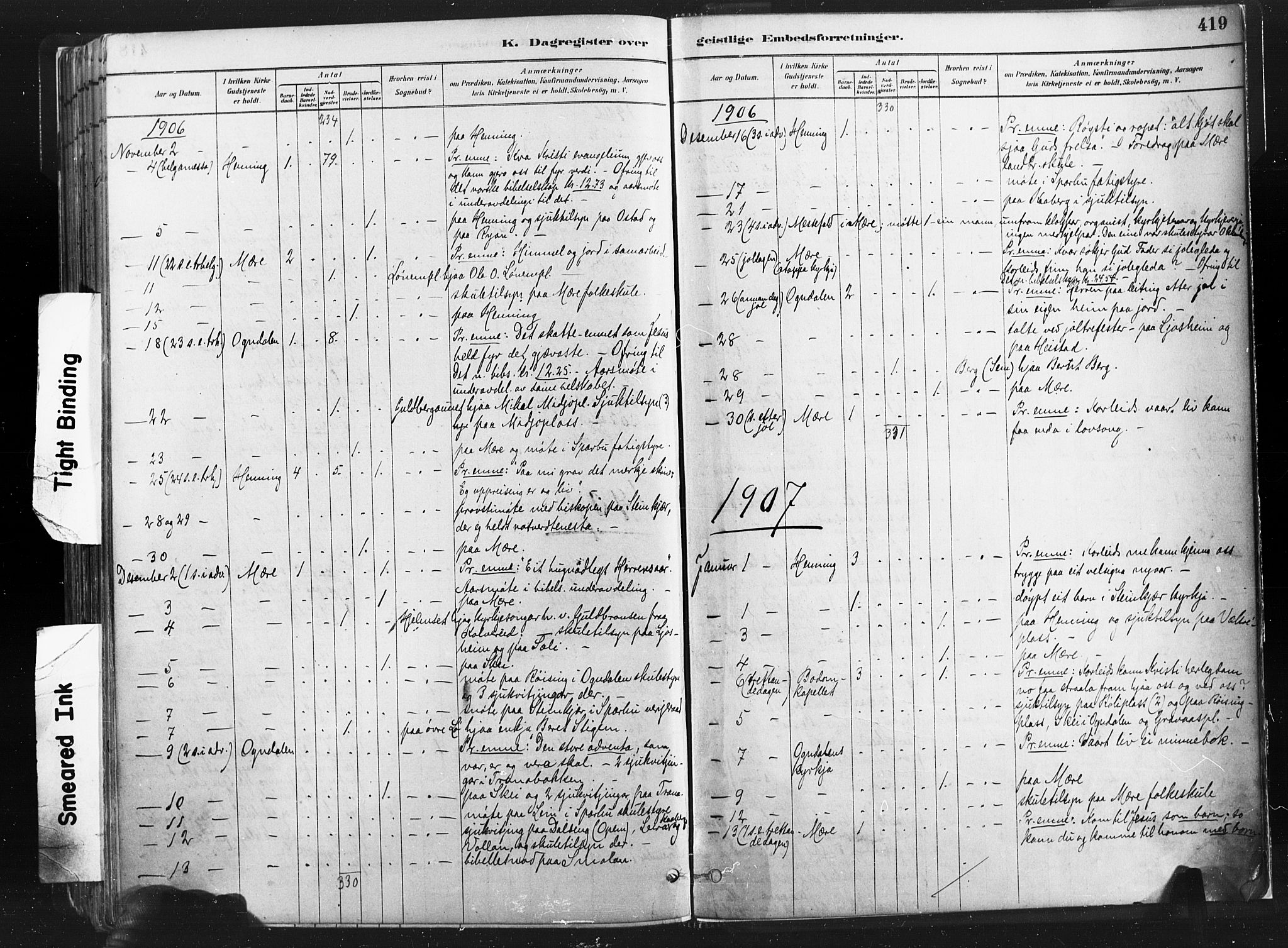 Ministerialprotokoller, klokkerbøker og fødselsregistre - Nord-Trøndelag, SAT/A-1458/735/L0351: Parish register (official) no. 735A10, 1884-1908, p. 419