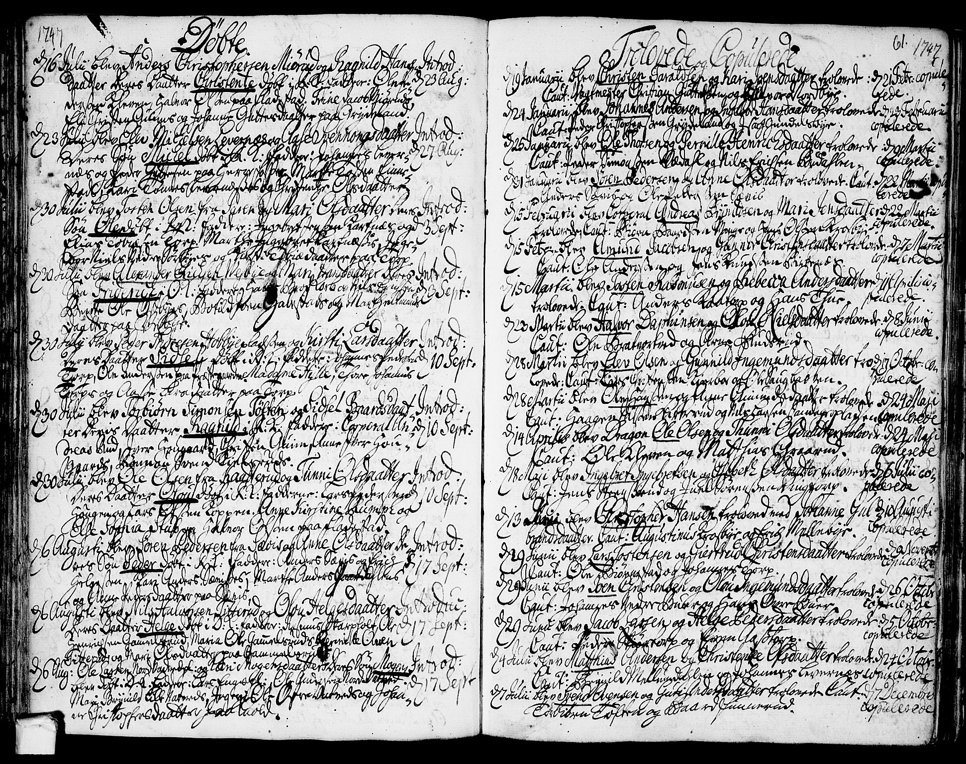 Rakkestad prestekontor Kirkebøker, AV/SAO-A-2008/F/Fa/L0002: Parish register (official) no. I 2, 1741-1751, p. 61