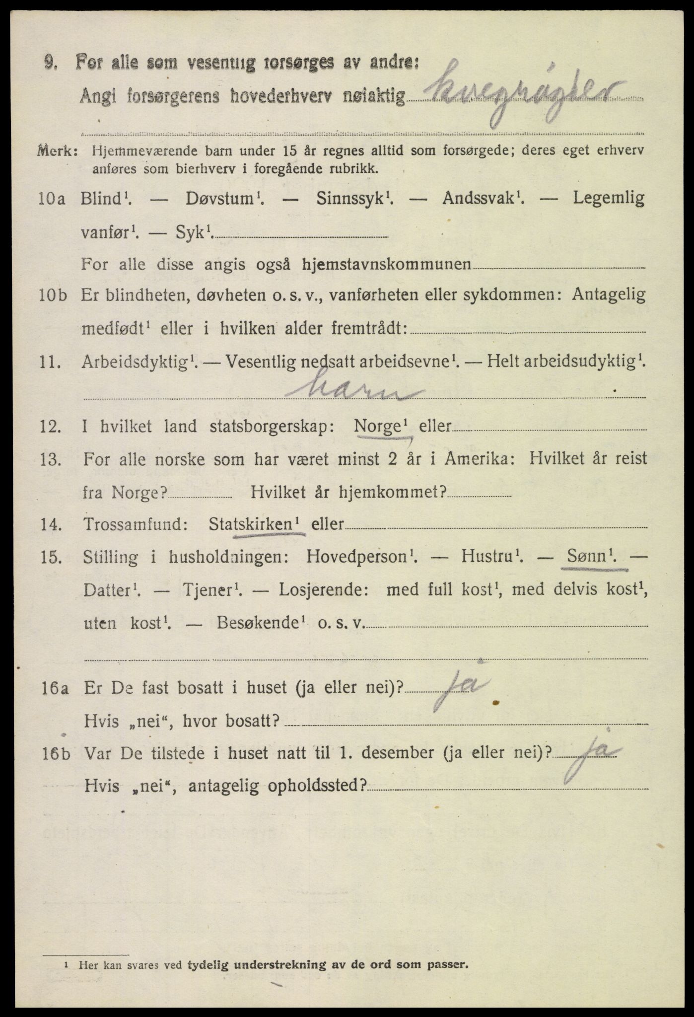 SAH, 1920 census for Vardal, 1920, p. 3396