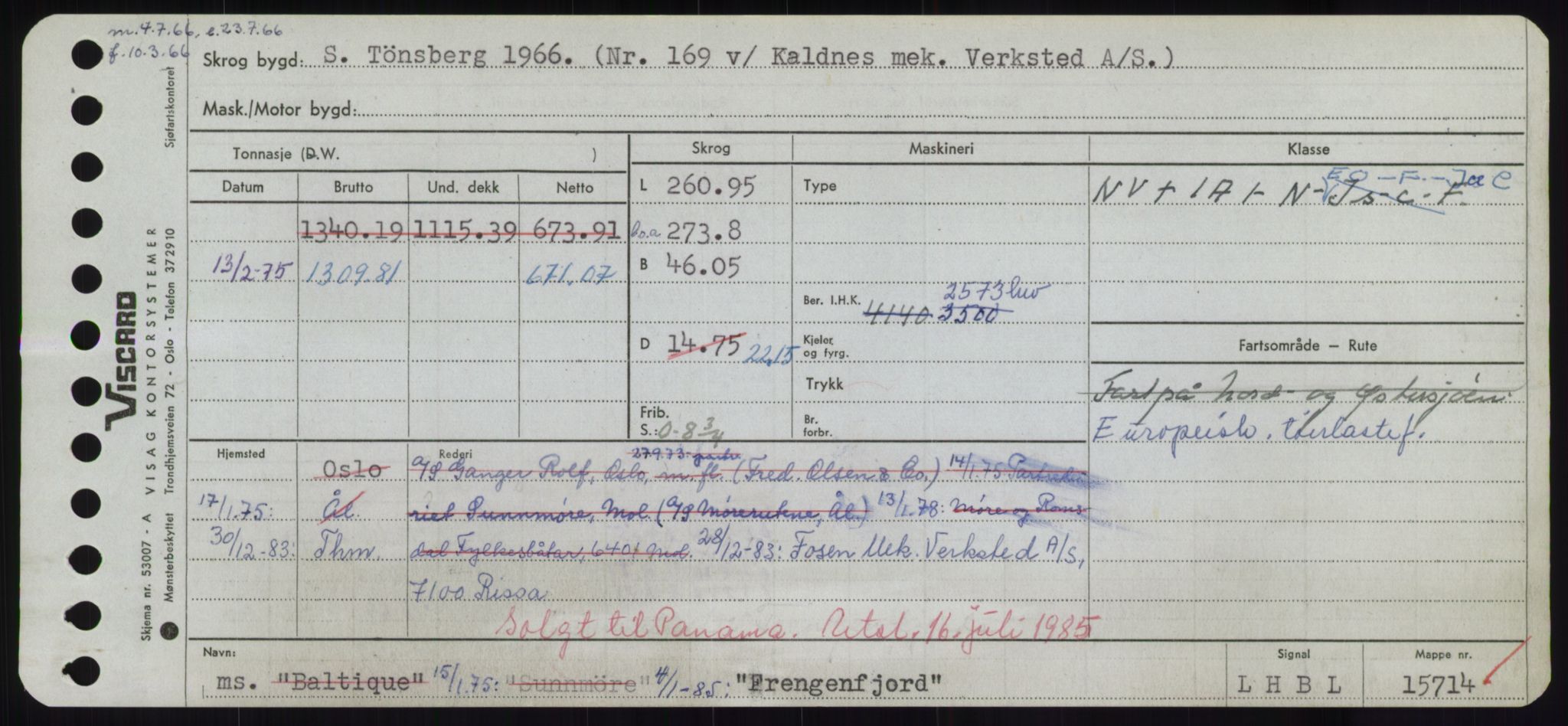 Sjøfartsdirektoratet med forløpere, Skipsmålingen, RA/S-1627/H/Hd/L0011: Fartøy, Fla-Får, p. 401