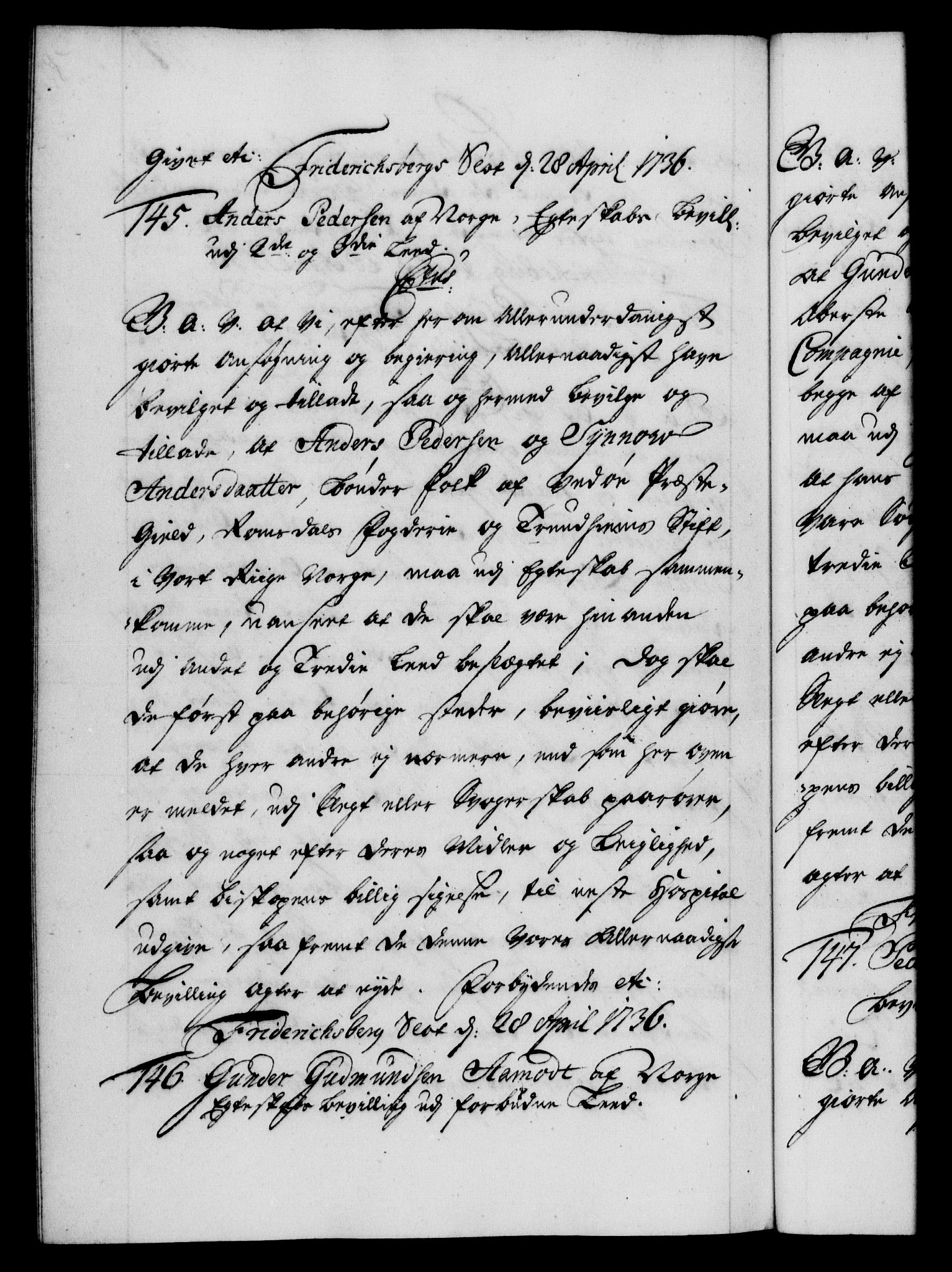 Danske Kanselli 1572-1799, AV/RA-EA-3023/F/Fc/Fca/Fcaa/L0029: Norske registre, 1735-1736, p. 501b