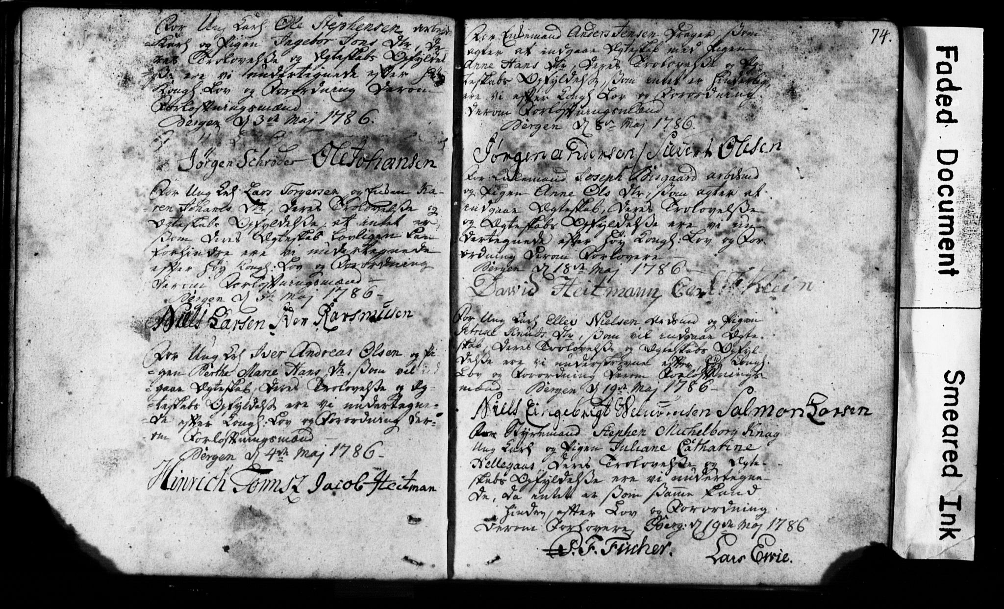 Korskirken sokneprestembete, AV/SAB-A-76101: Best man's statements no. II.5.1, 1776-1816, p. 74