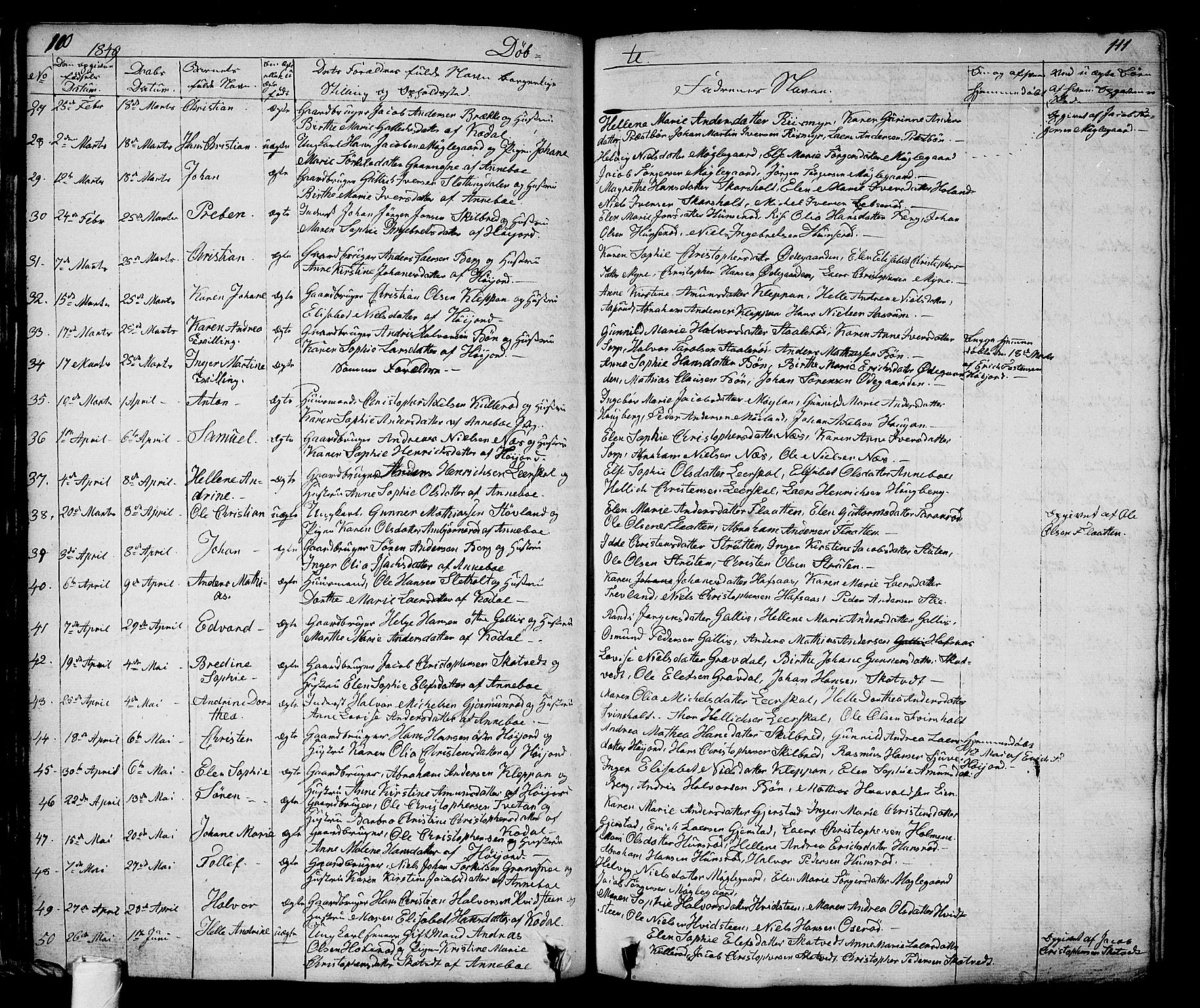 Andebu kirkebøker, AV/SAKO-A-336/G/Ga/L0003: Parish register (copy) no. I 3, 1832-1867, p. 110-111