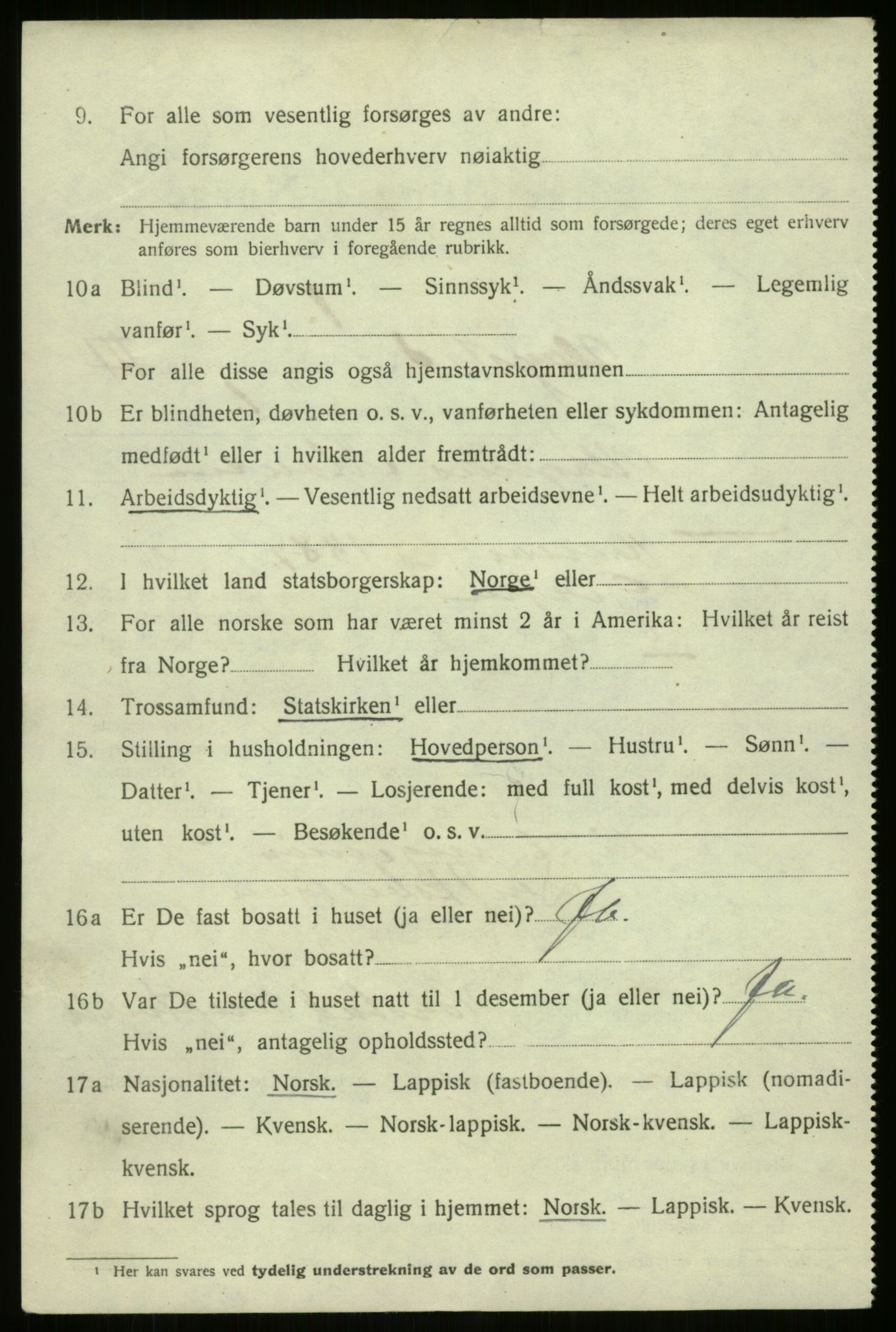 SATØ, 1920 census for Harstad, 1920, p. 4191