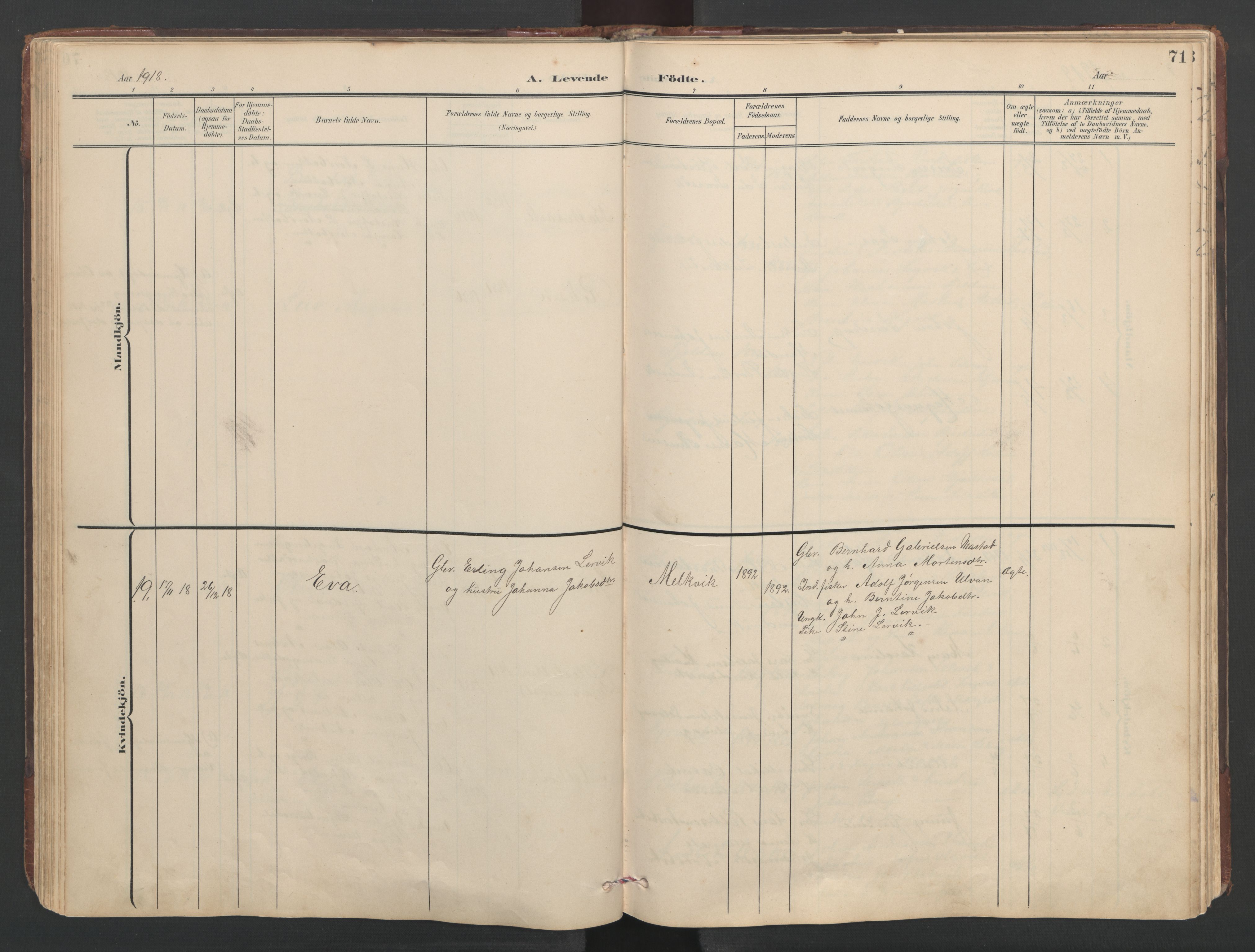 Ministerialprotokoller, klokkerbøker og fødselsregistre - Sør-Trøndelag, AV/SAT-A-1456/638/L0571: Parish register (copy) no. 638C03, 1901-1930, p. 71