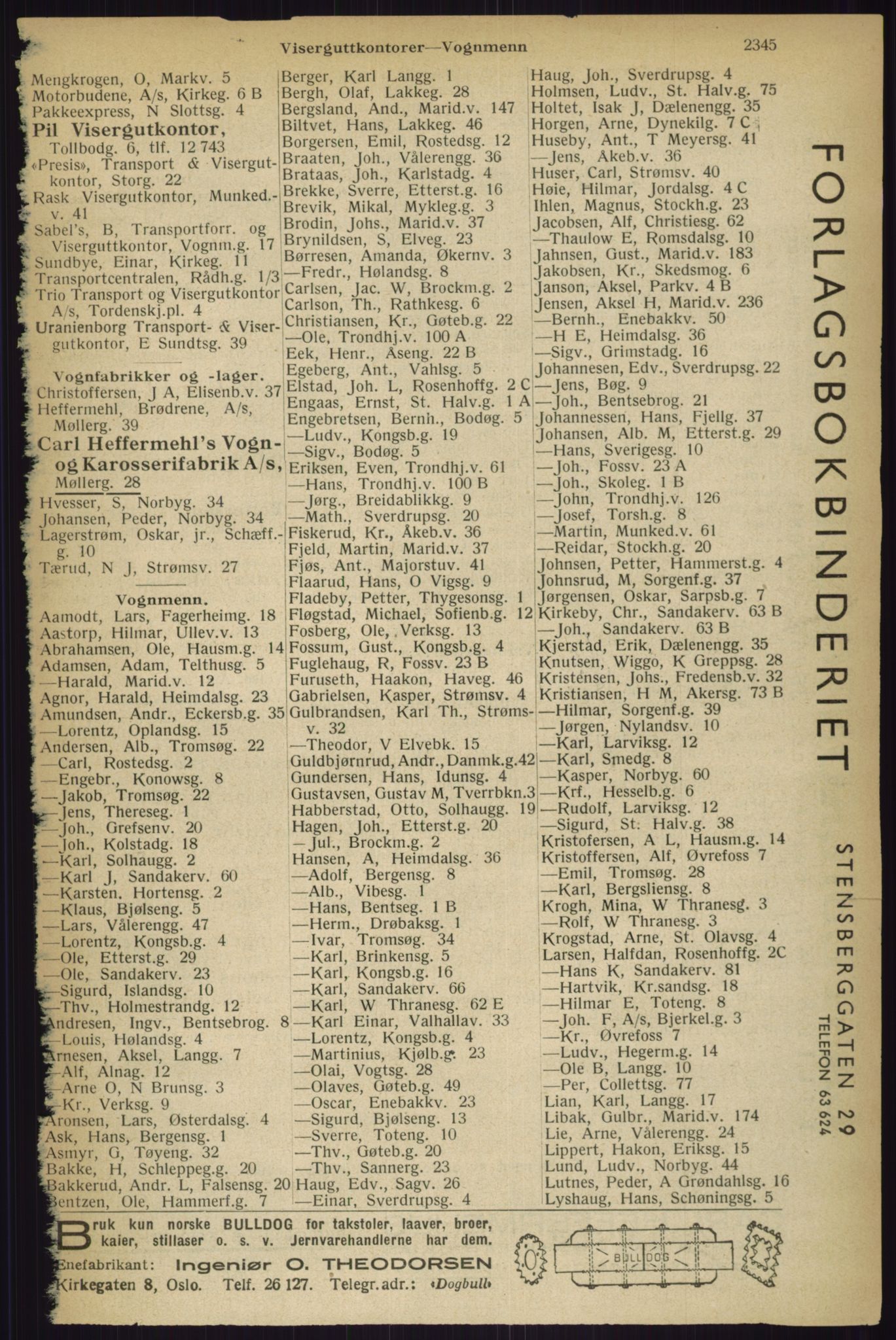 Kristiania/Oslo adressebok, PUBL/-, 1933, p. 2345