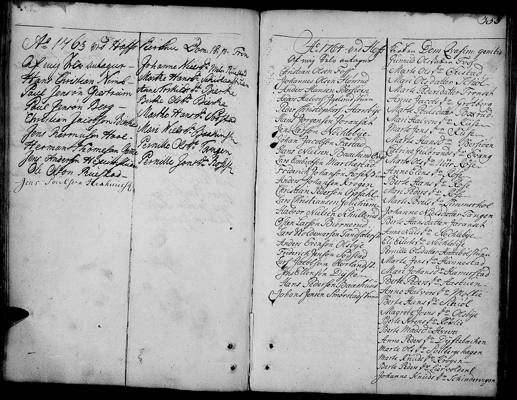Toten prestekontor, SAH/PREST-102/H/Ha/Haa/L0005: Parish register (official) no. 5, 1761-1772, p. 353