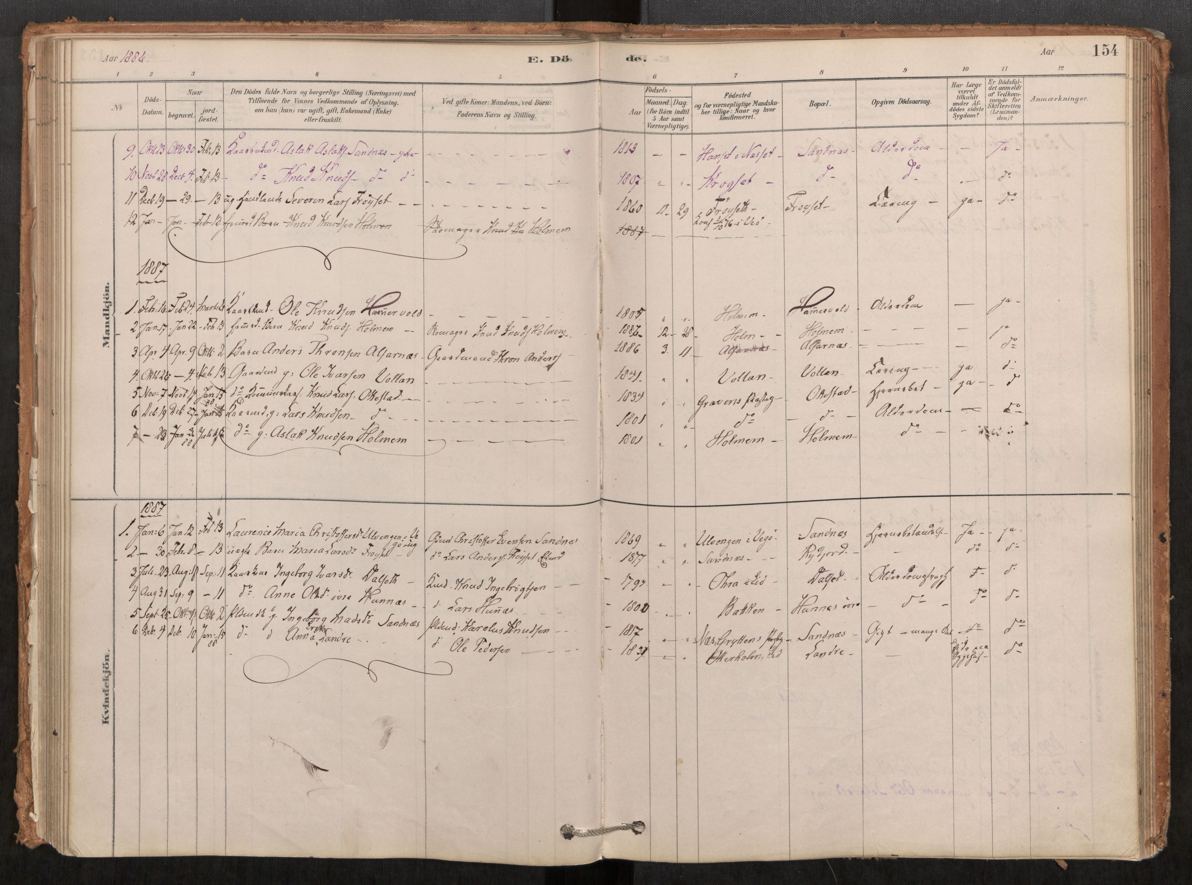 Ministerialprotokoller, klokkerbøker og fødselsregistre - Møre og Romsdal, AV/SAT-A-1454/548/L0615: Parish register (official) no. 548A02, 1878-1906, p. 154