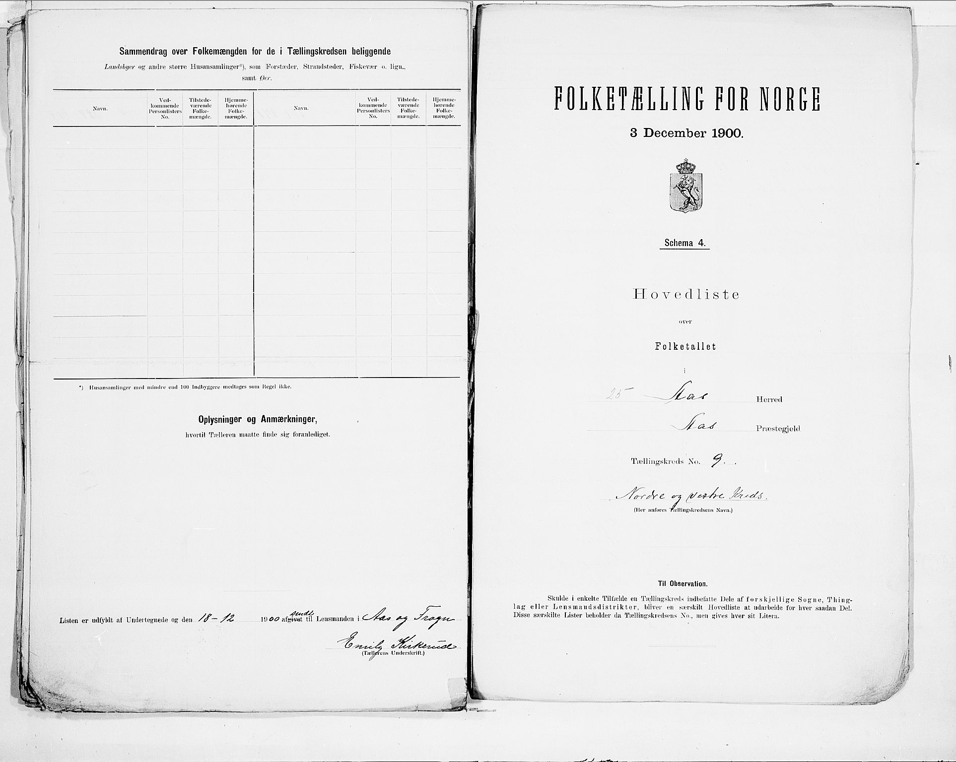 SAO, 1900 census for Ås, 1900, p. 20