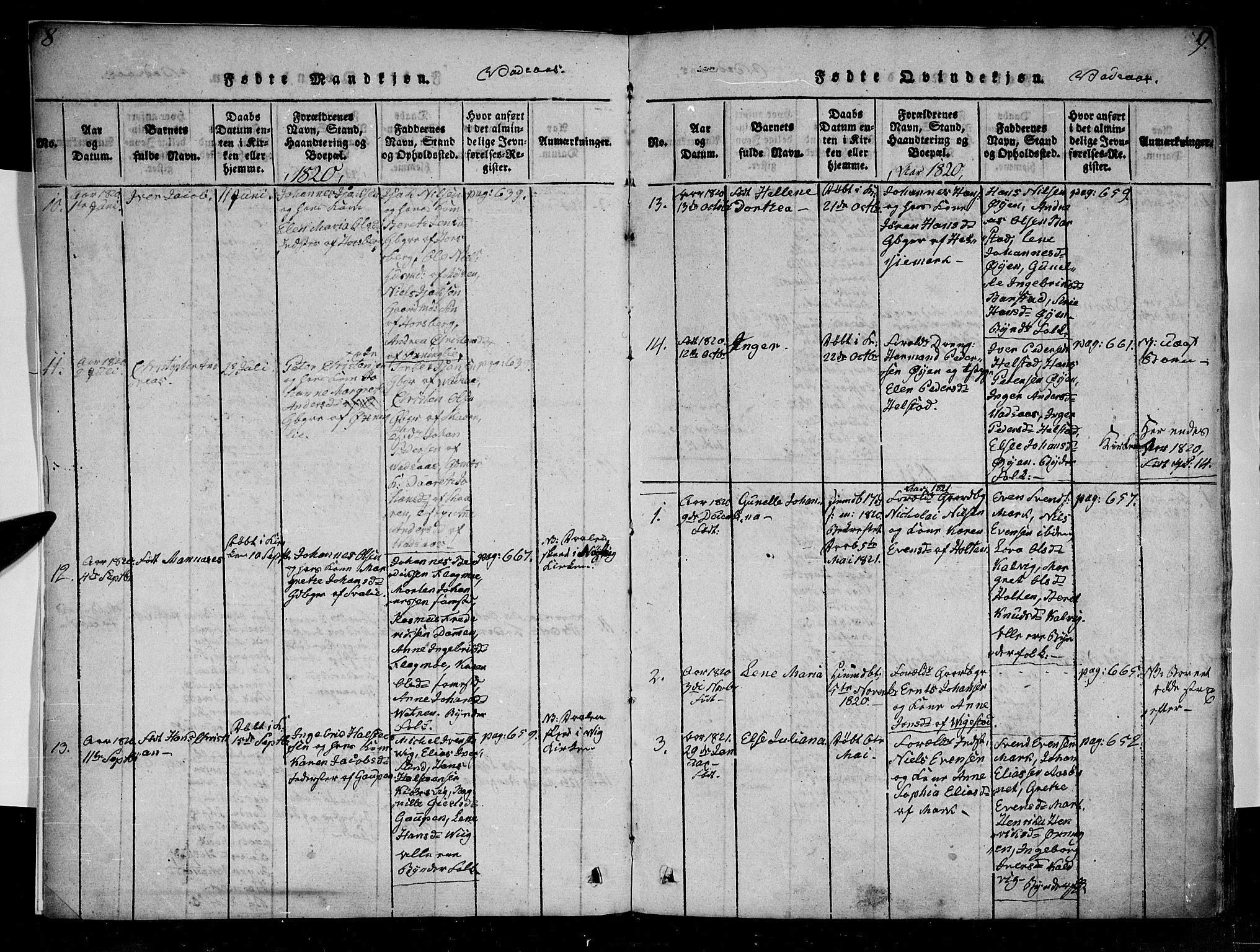 Ministerialprotokoller, klokkerbøker og fødselsregistre - Nordland, AV/SAT-A-1459/810/L0142: Parish register (official) no. 810A06 /1, 1819-1841, p. 8-9