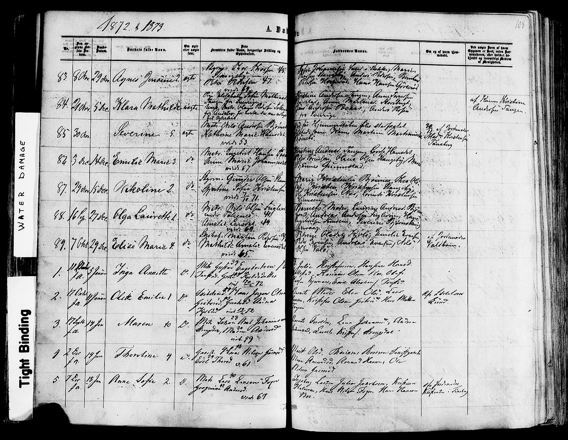 Nøtterøy kirkebøker, SAKO/A-354/F/Fa/L0007: Parish register (official) no. I 7, 1865-1877, p. 108