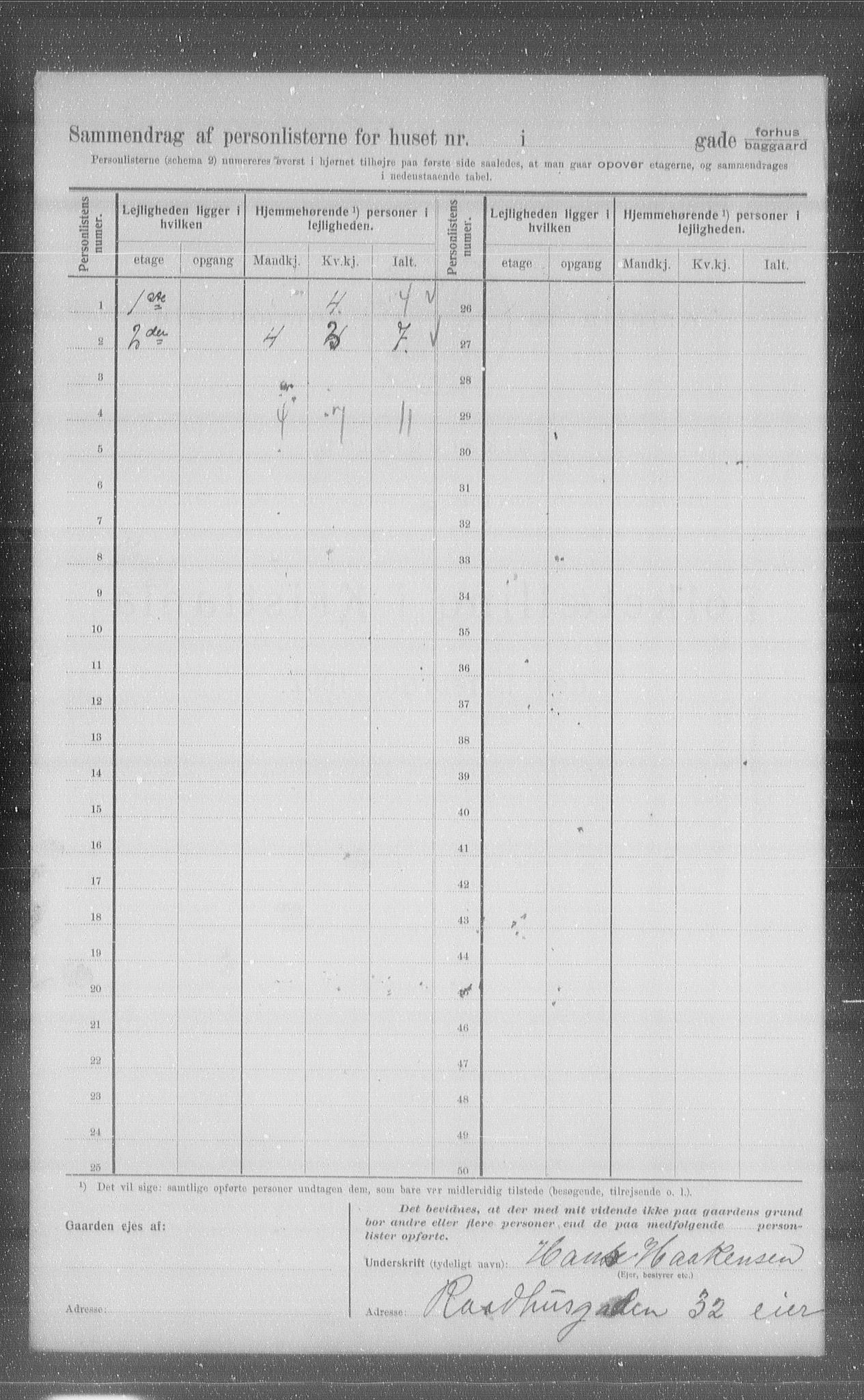 OBA, Municipal Census 1907 for Kristiania, 1907, p. 44166