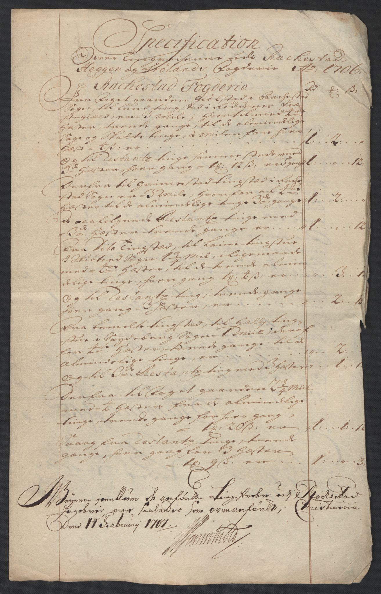 Rentekammeret inntil 1814, Reviderte regnskaper, Fogderegnskap, AV/RA-EA-4092/R07/L0298: Fogderegnskap Rakkestad, Heggen og Frøland, 1706, p. 389