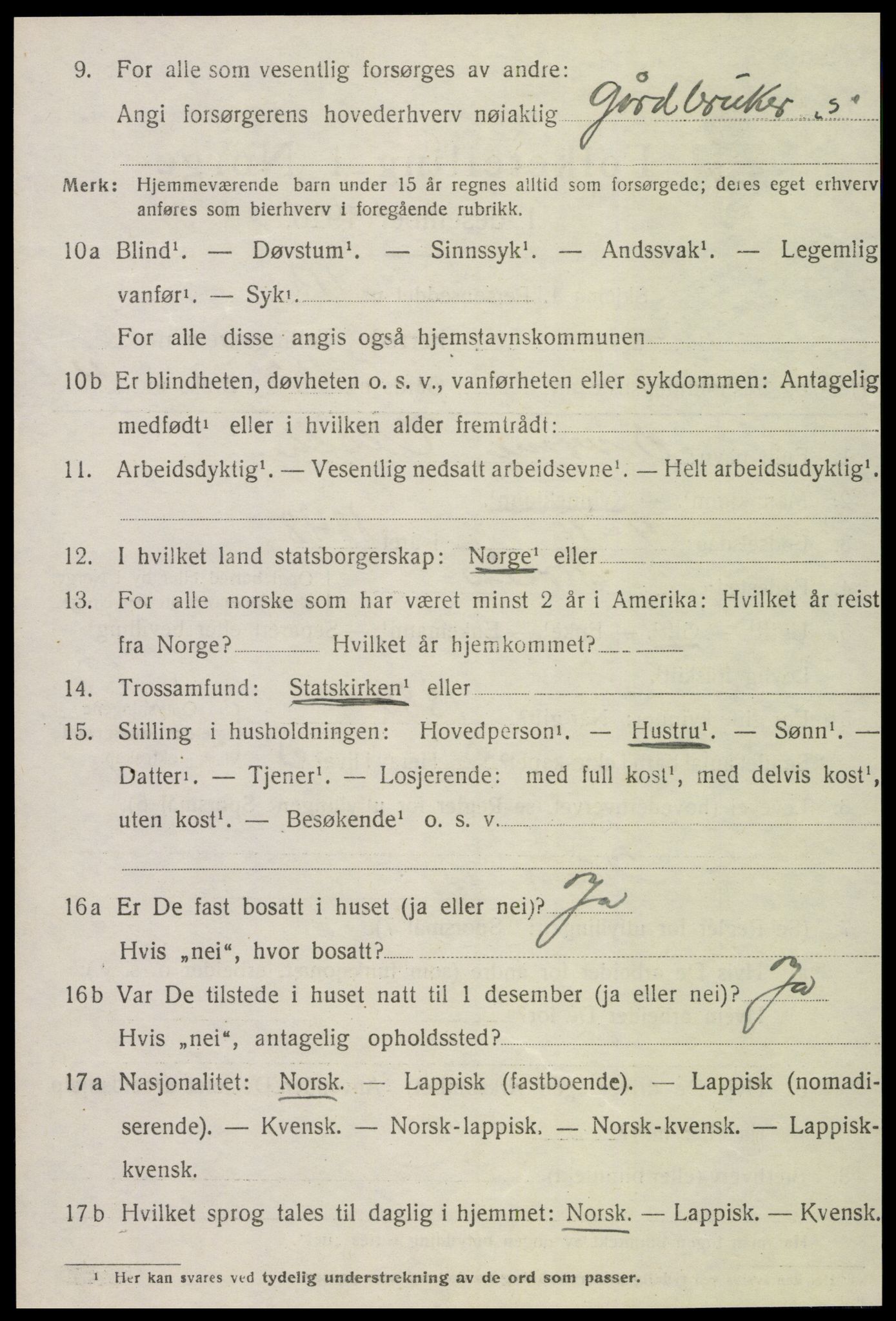 SAT, 1920 census for Skogn, 1920, p. 7636